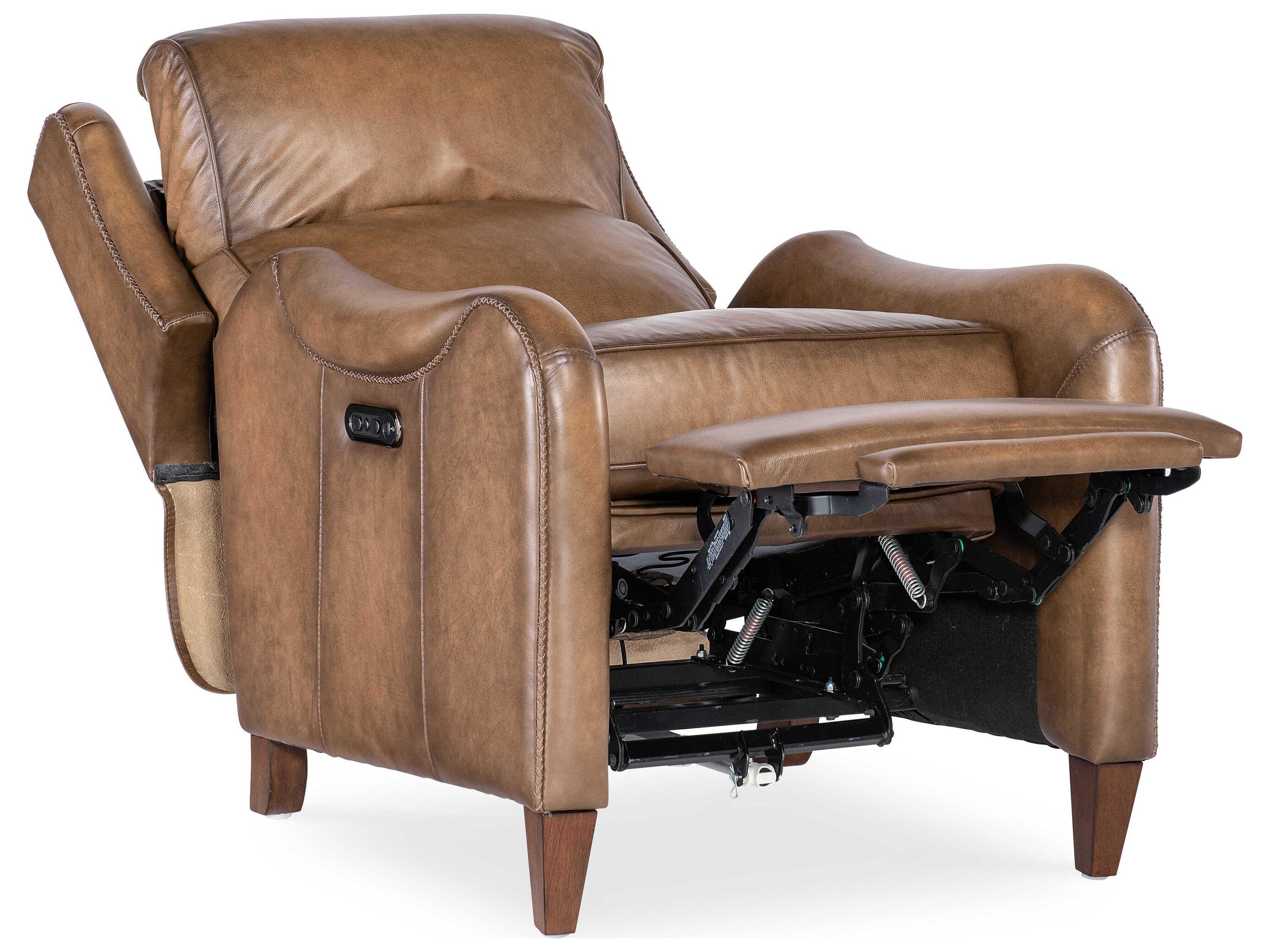 Hooker Furniture Rc Carrington Dark Wood Brown Leather Recliner
