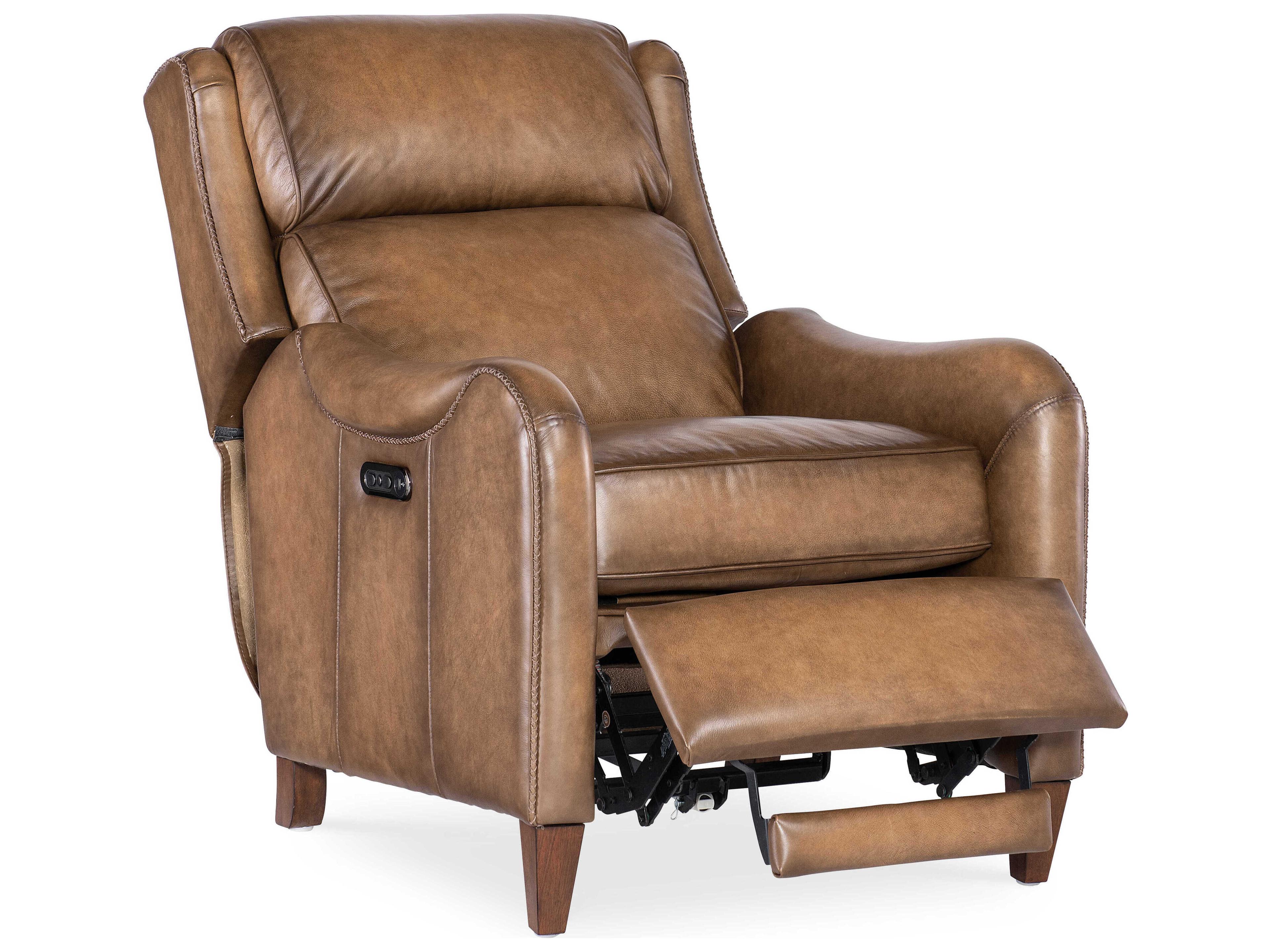 Hooker Furniture Rc Carrington Dark Wood Brown Leather Recliner