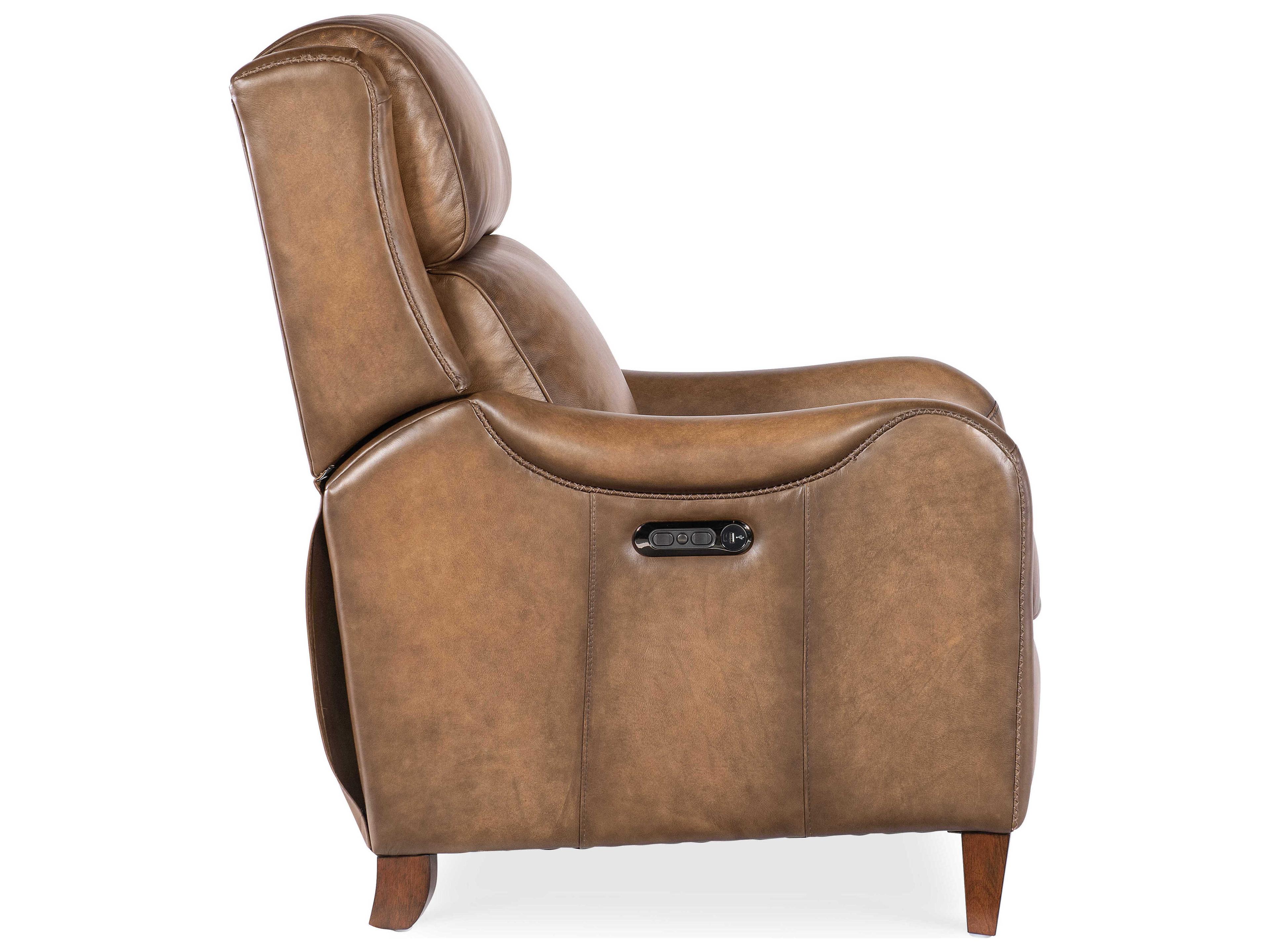 Hooker Furniture Rc Carrington Dark Wood Brown Leather Recliner