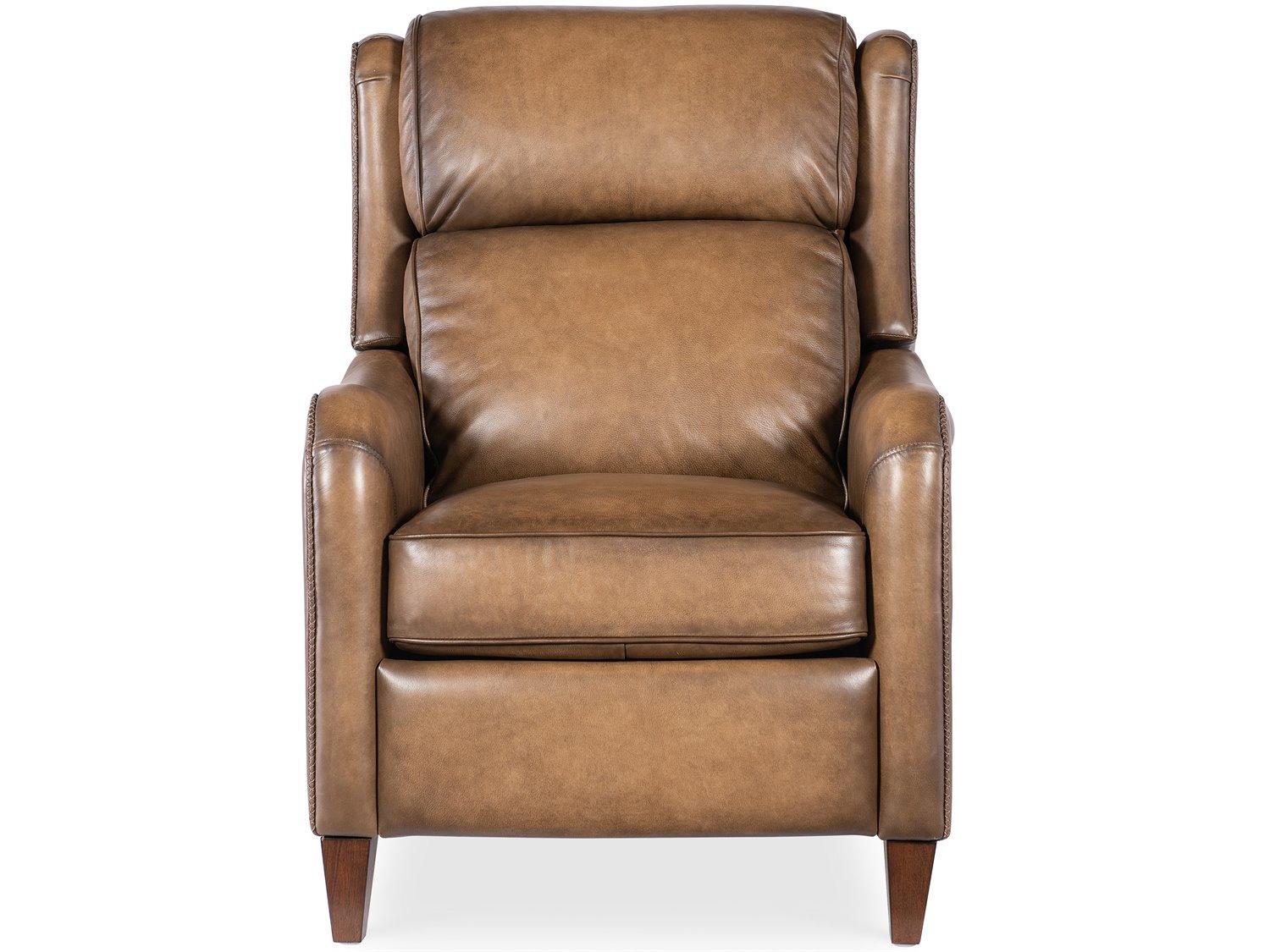 Hooker Furniture Rc Carrington Dark Wood Brown Leather Recliner