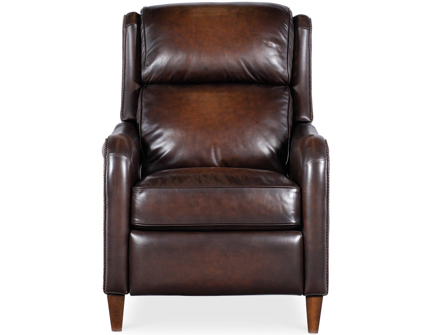 Hooker Furniture Rc Carrington Dark Wood Brown Leather Recliner