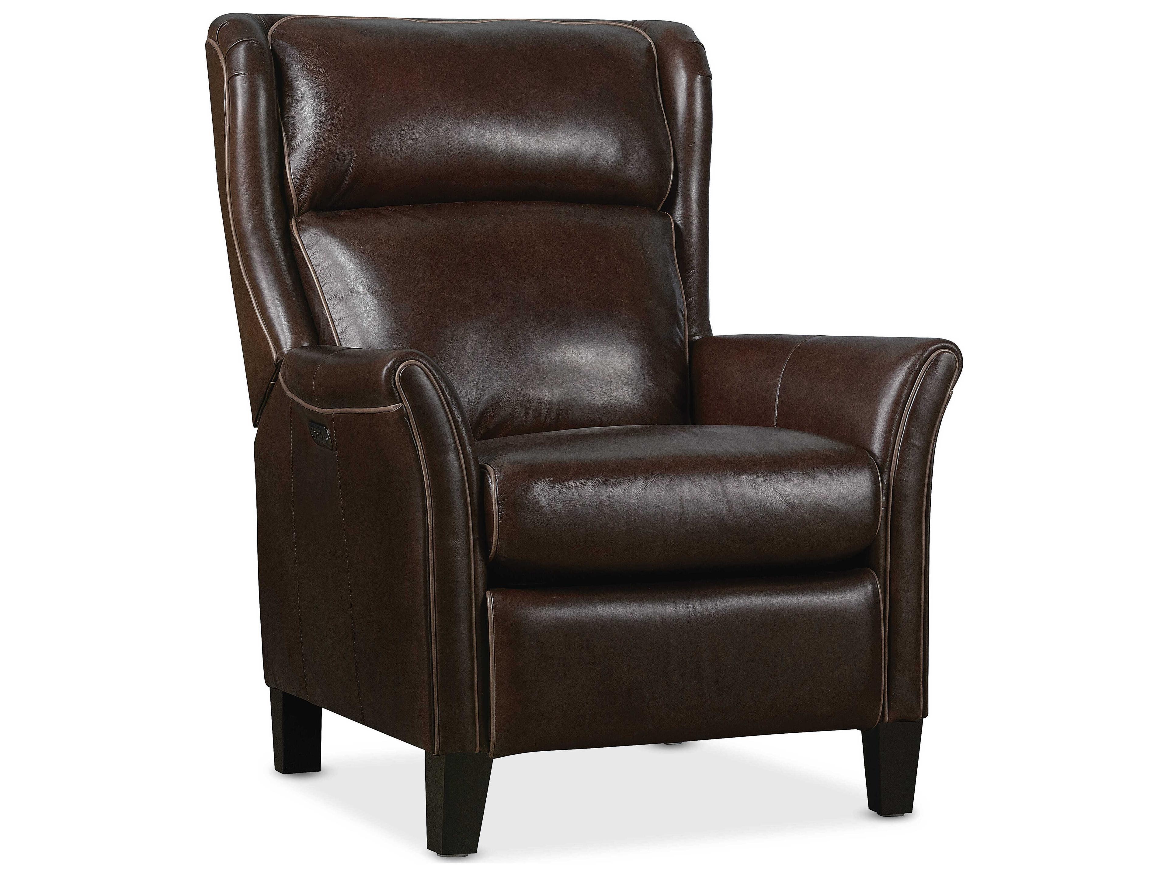 Hooker Furniture Rc Dark Espresso Wood Leg Brown Leather Recliner
