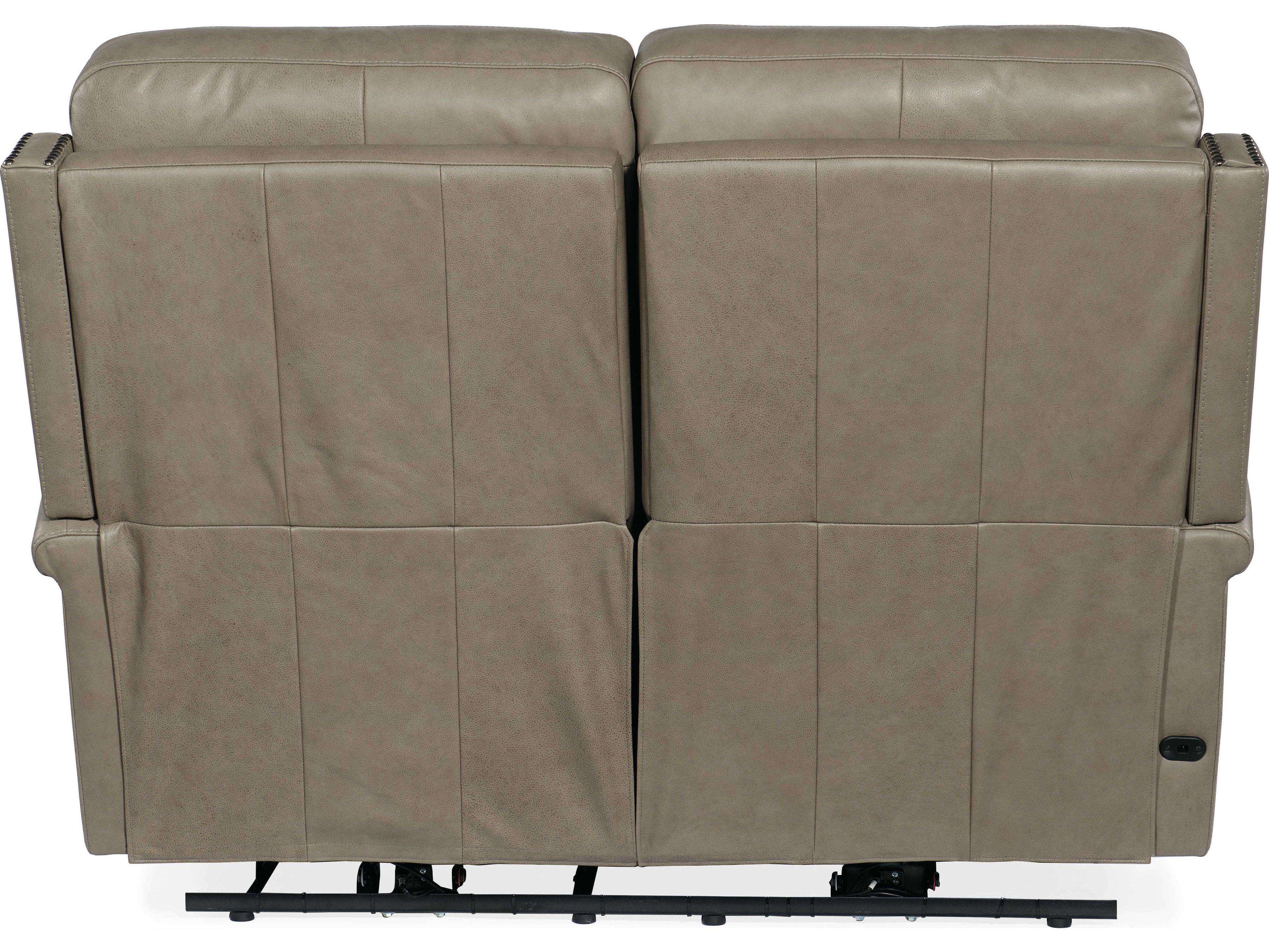 Luxecor Vaughn Zero Gravity Shattered Stone Gray Leather Loveseat with Power Headrest