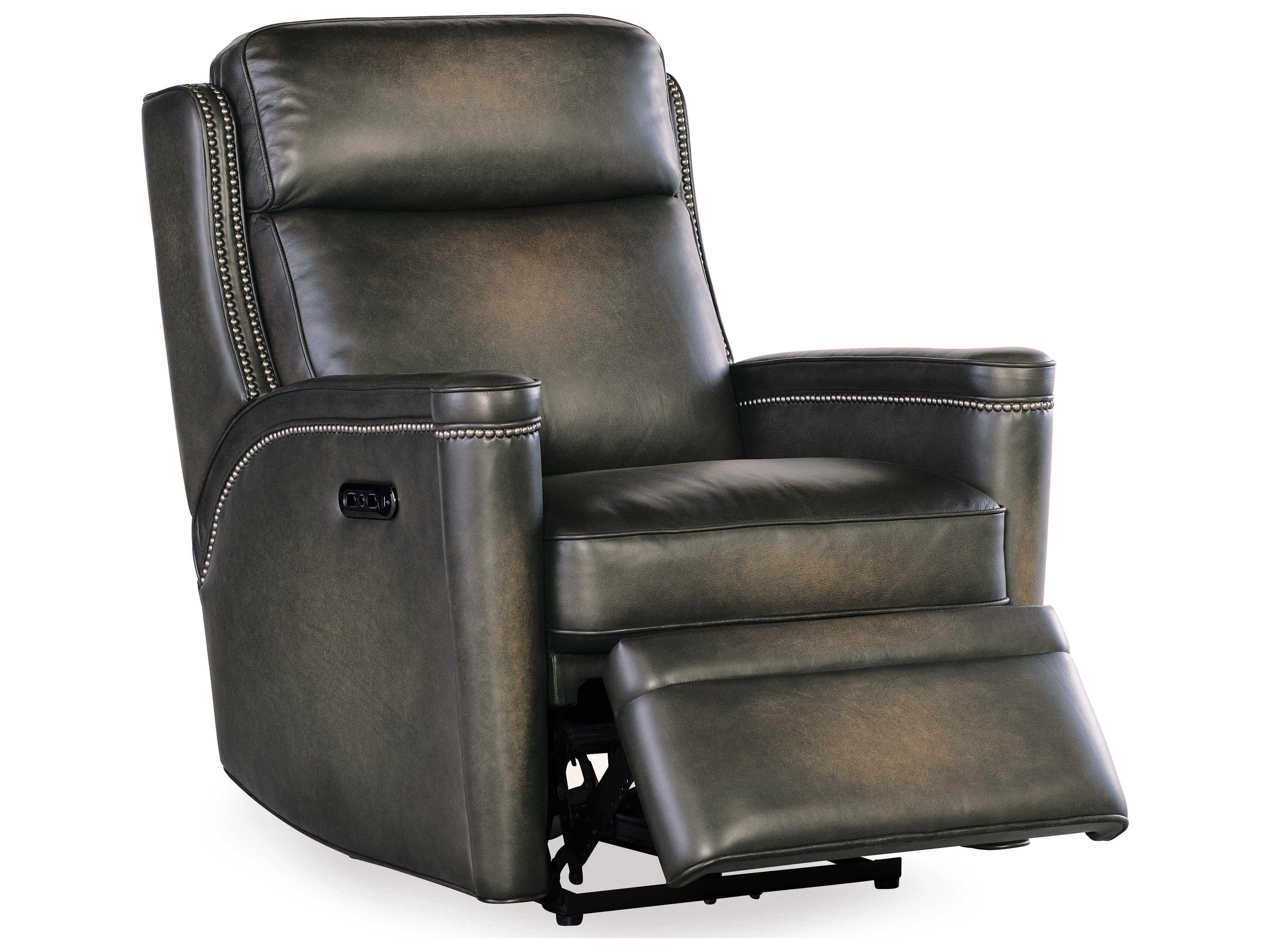 Hooker Furniture Ss Hamilton Gray Leather Recliner