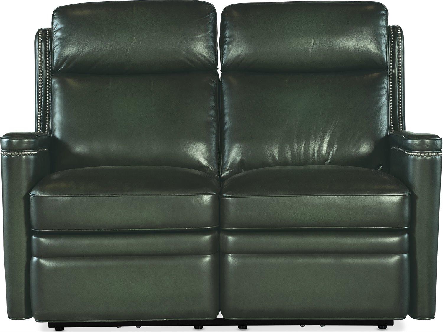 Hooker Furniture Ss Hamilton Green Leather Loveseat