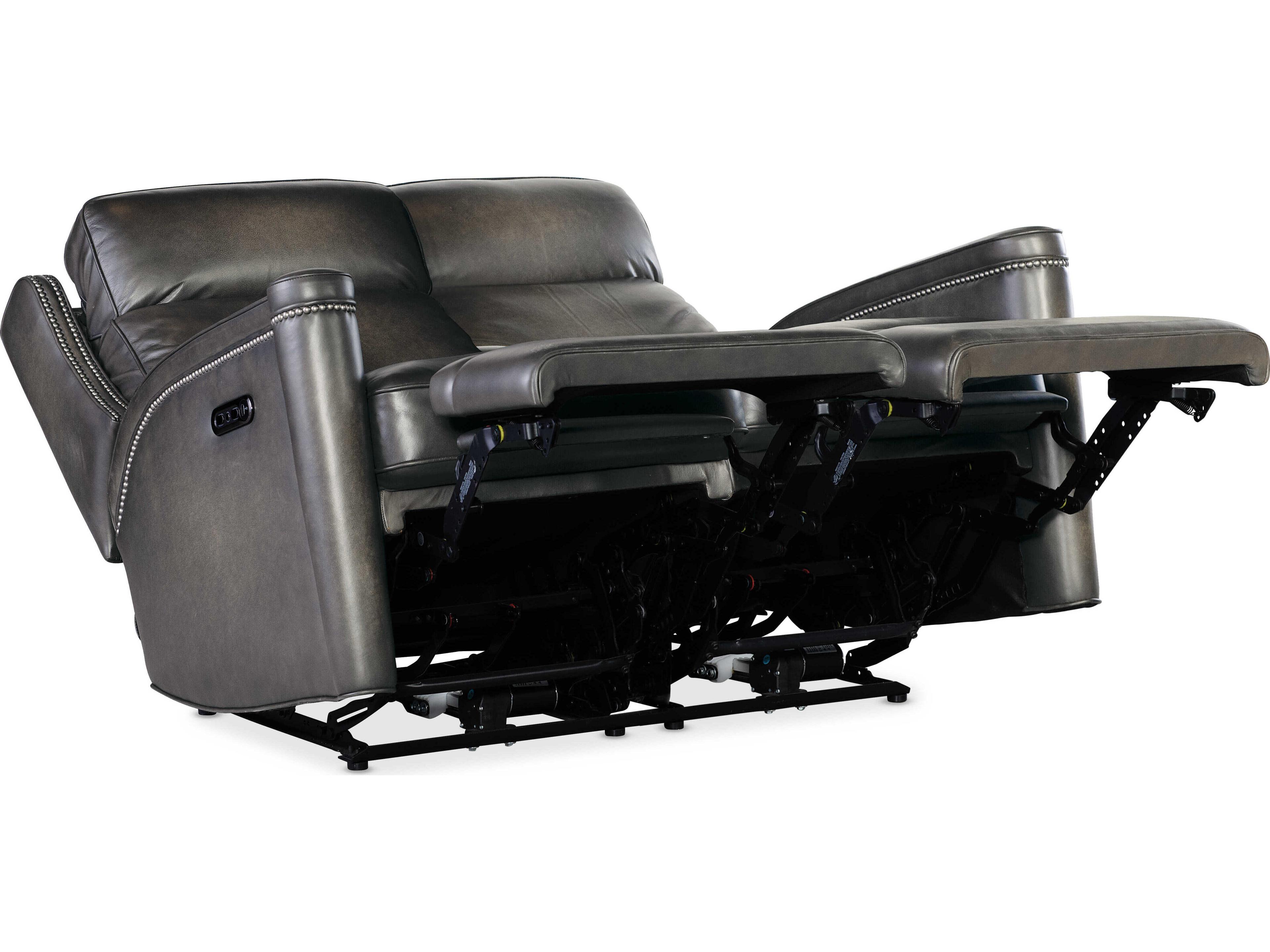 Hooker Furniture Ss Hamilton Gray Leather Loveseat