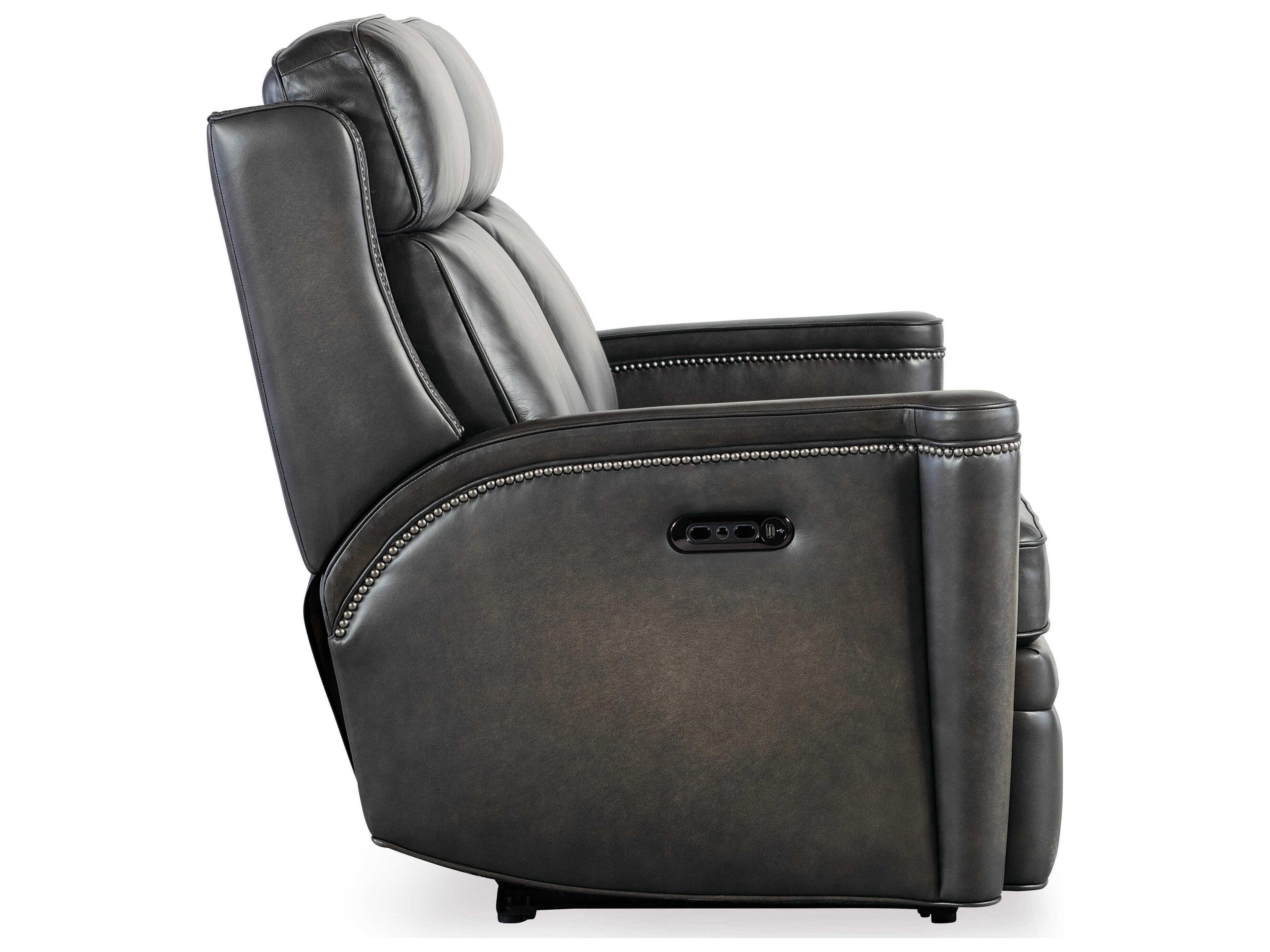 Hooker Furniture Ss Hamilton Gray Leather Loveseat