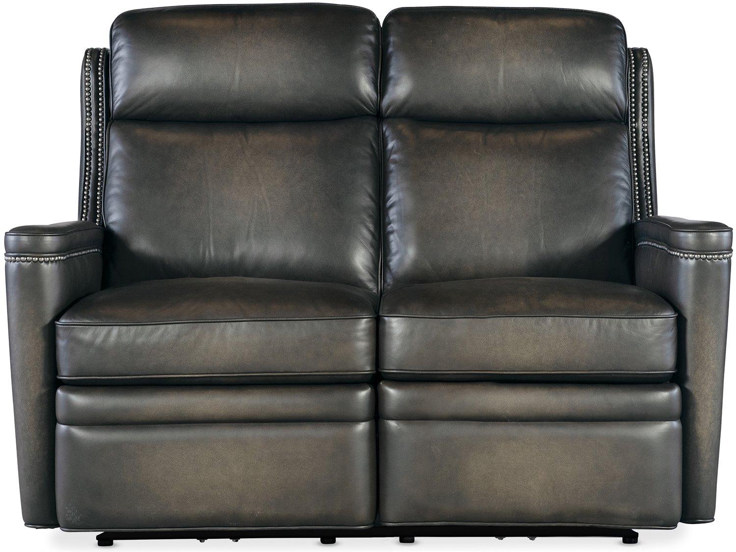 Hooker Furniture Ss Hamilton Gray Leather Loveseat