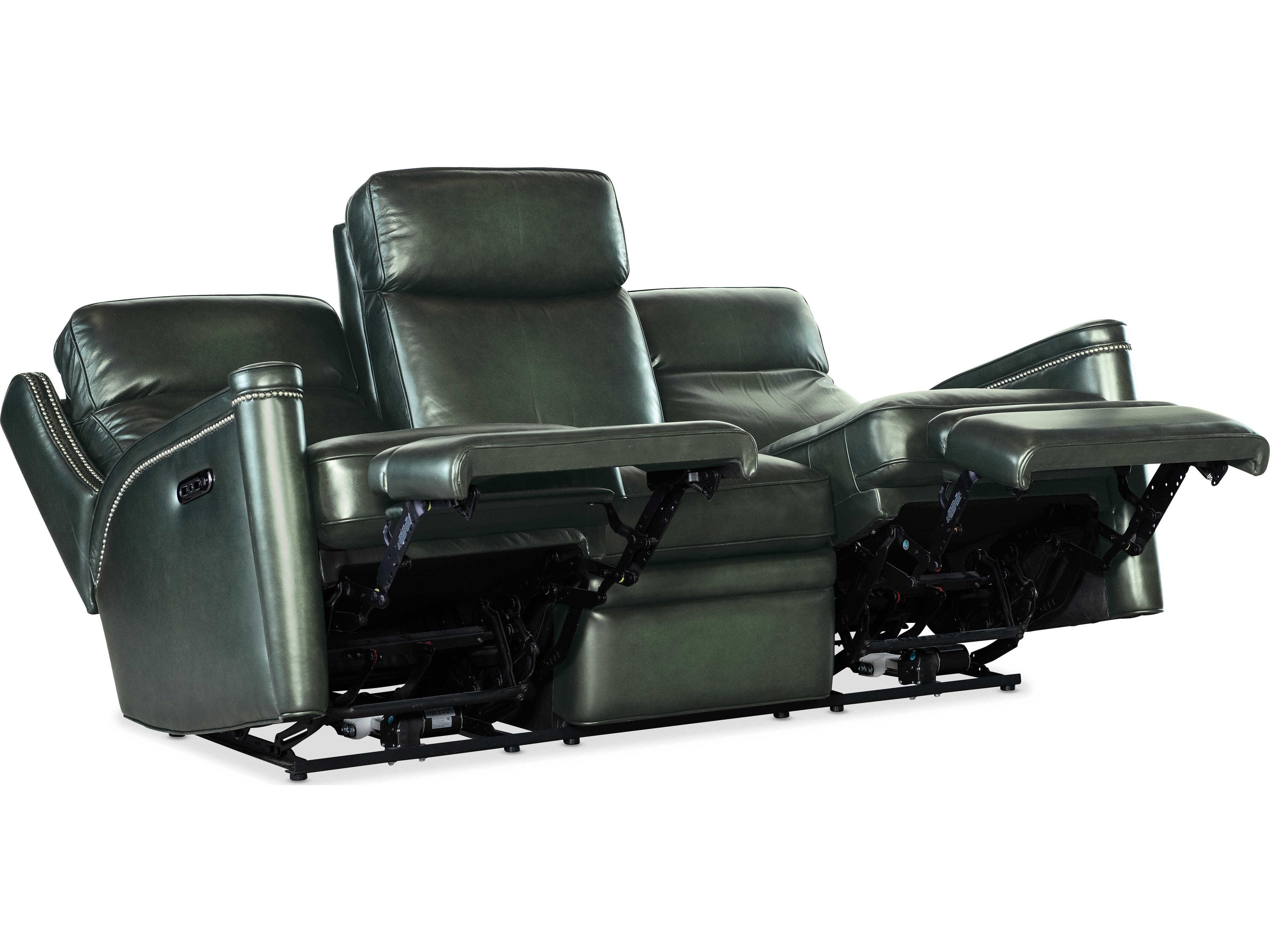 Hooker Furniture Ss Hamilton Green Leather Sofa