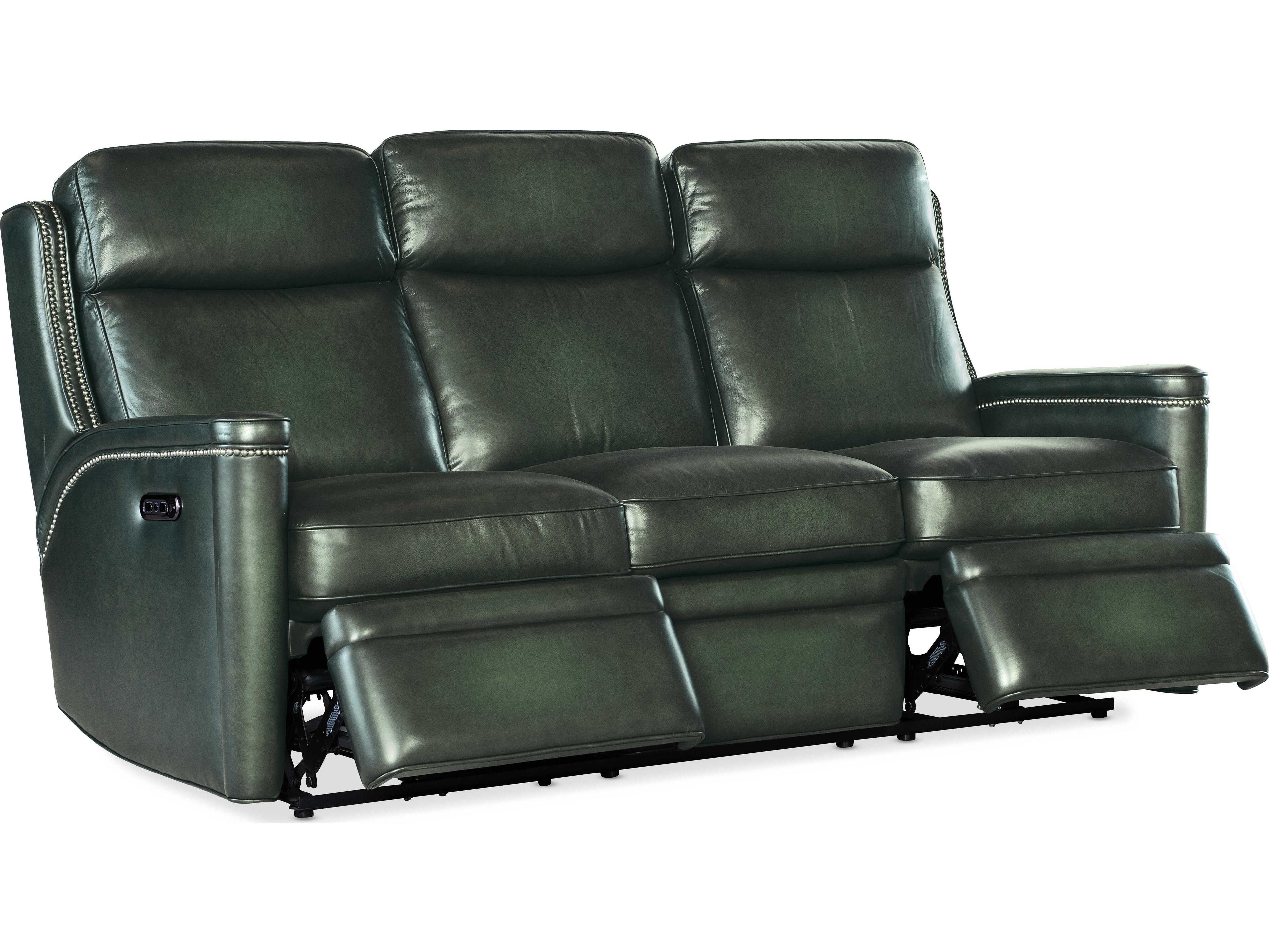 Hooker Furniture Ss Hamilton Green Leather Sofa
