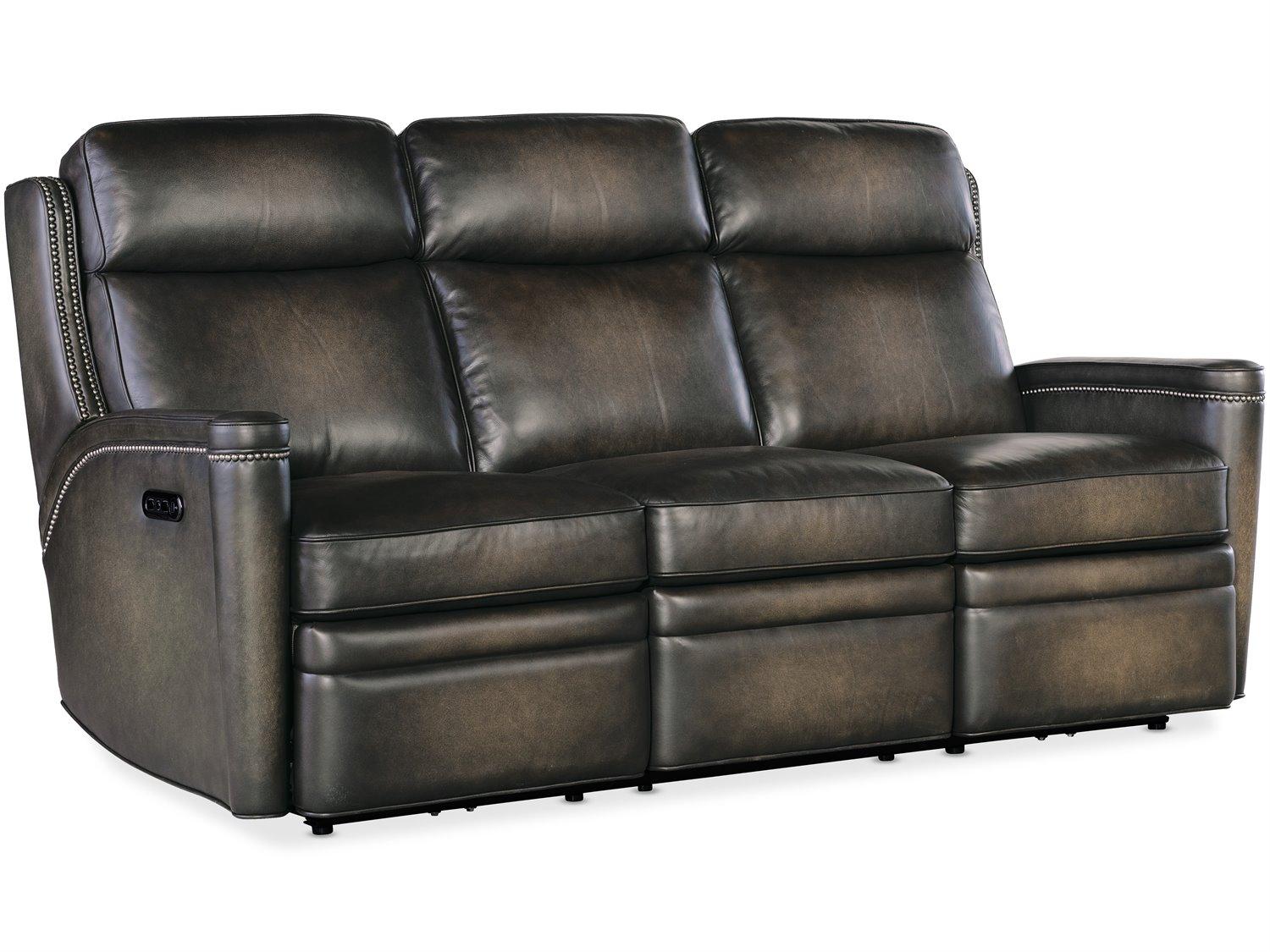 Hooker Furniture Ss Hamilton Gray Leather Sofa