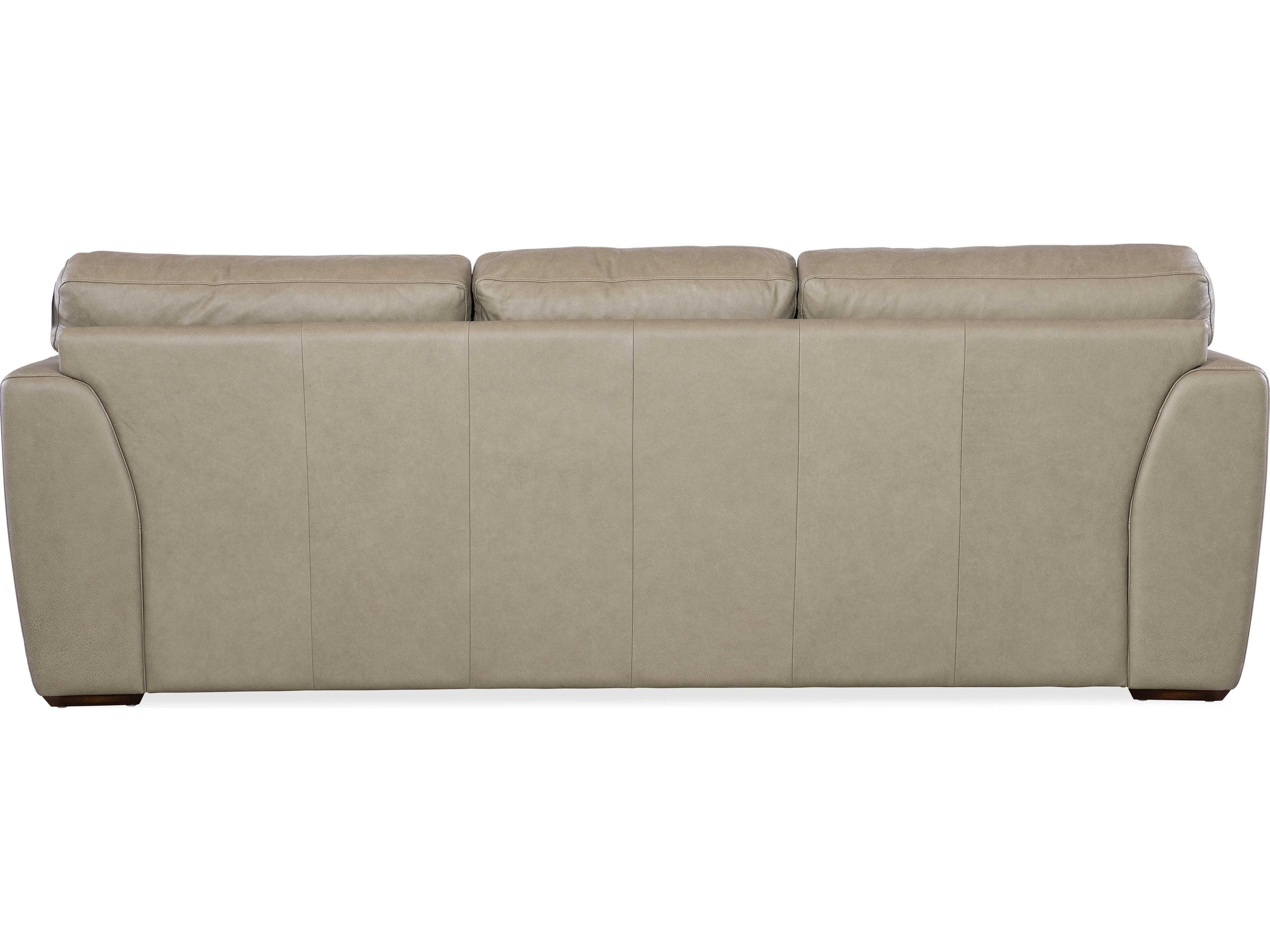 Hooker Furniture Ss Keys Dark Wood Green Leather Sofa