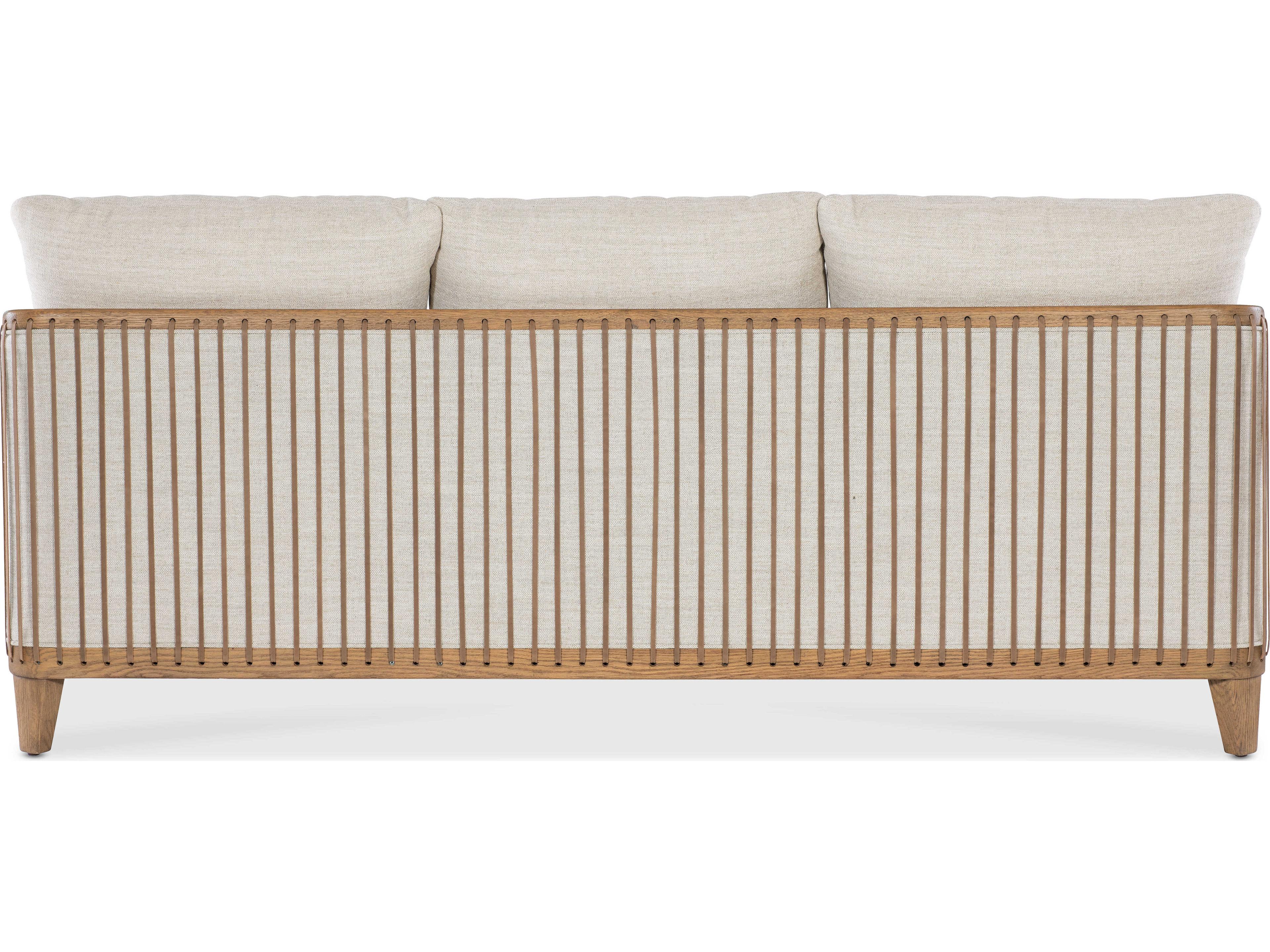 Hooker Furniture Ss Decorative Oak Frame In Cashew Beige Upholstered Sofa