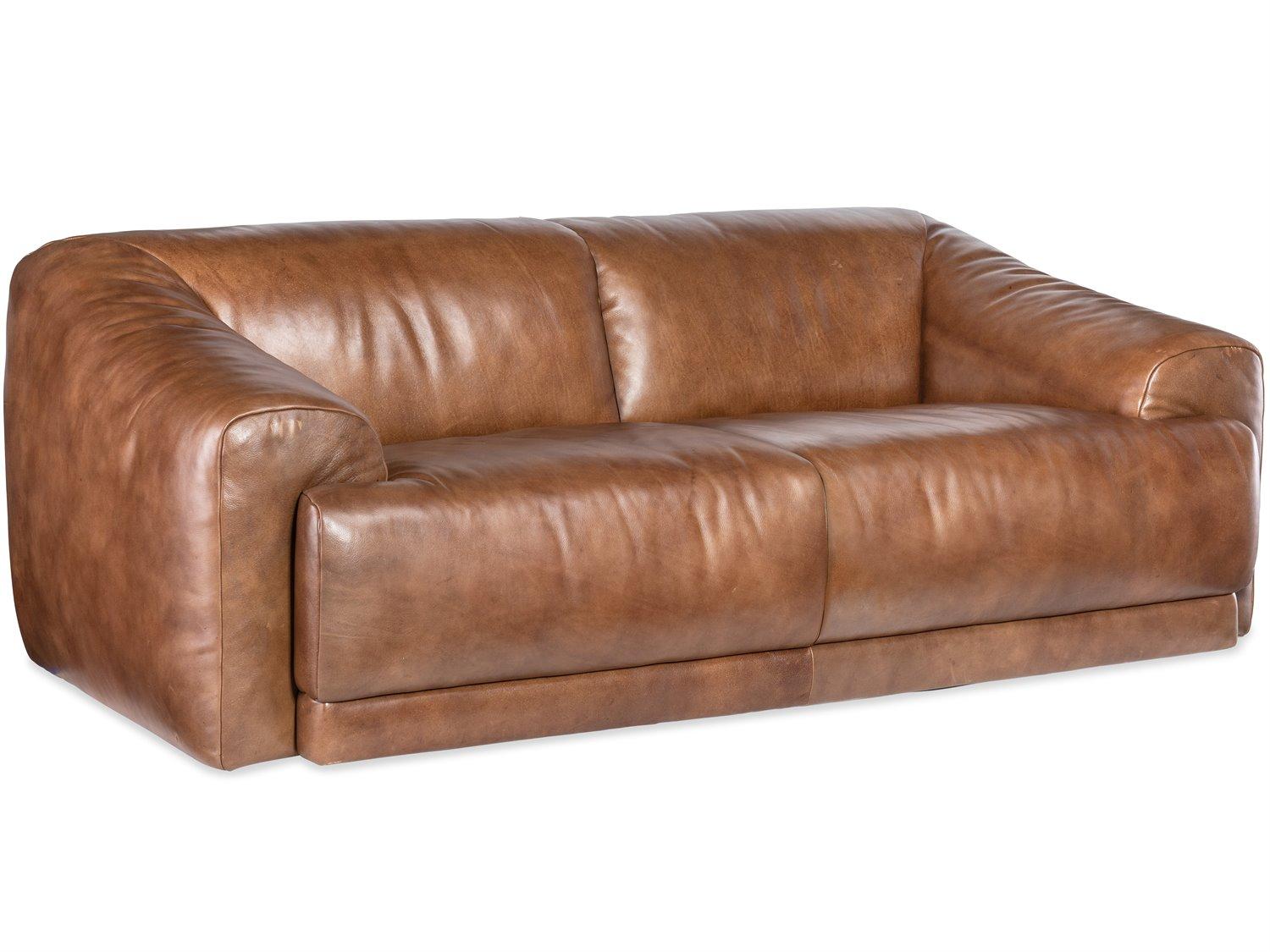 Hooker Furniture Ss Fleetwood Brown Leather Sofa