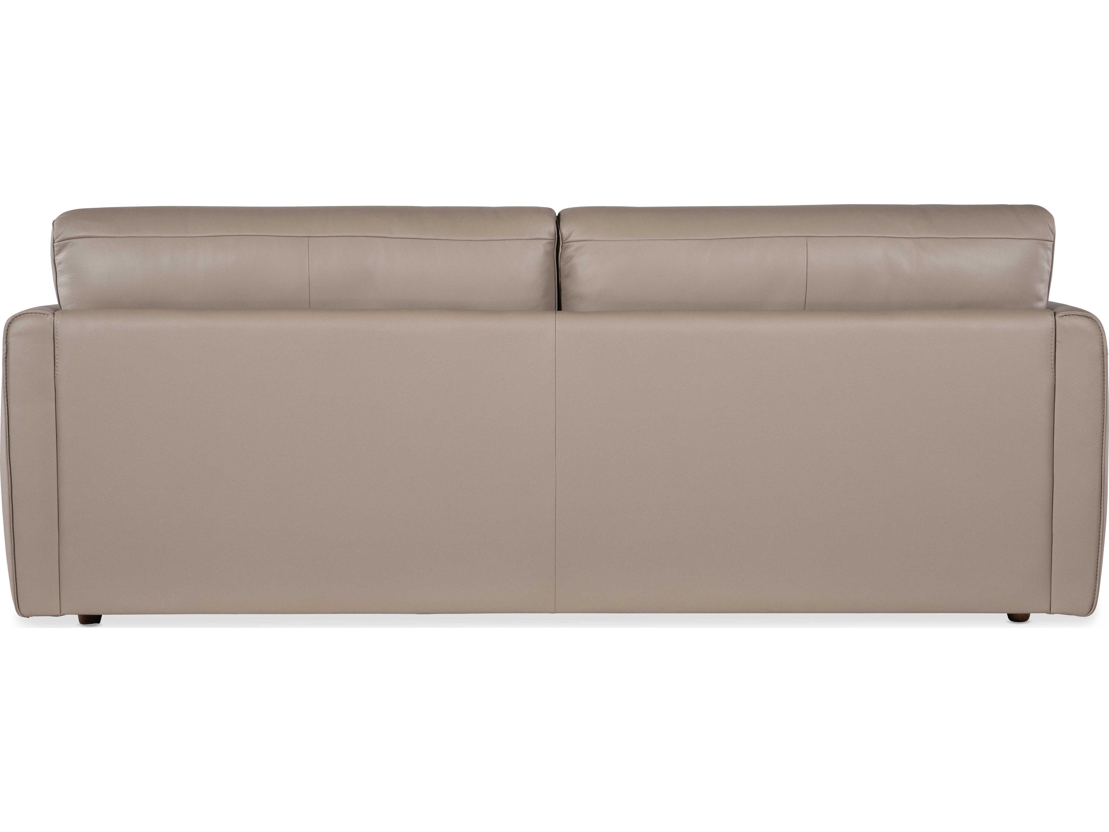 Hooker Furniture Ss Meridian Light Wood Gray Leather Sofa