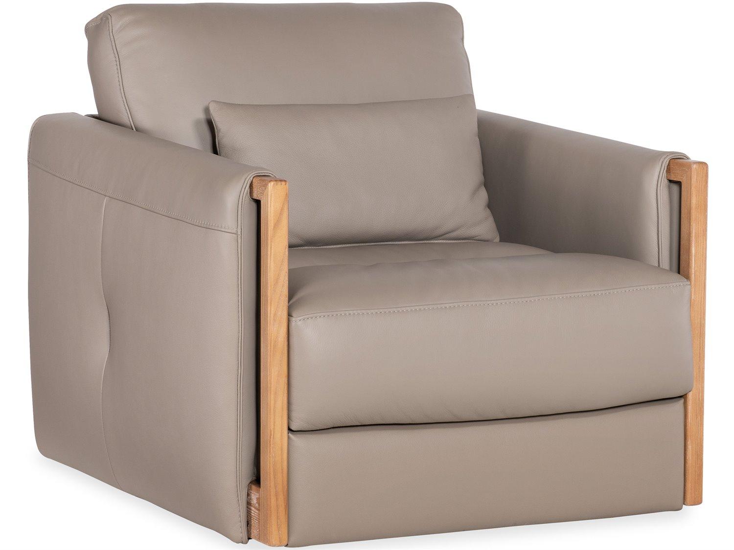 Hooker Furniture Ss Meridian Swivel Gray Leather Accent Chair