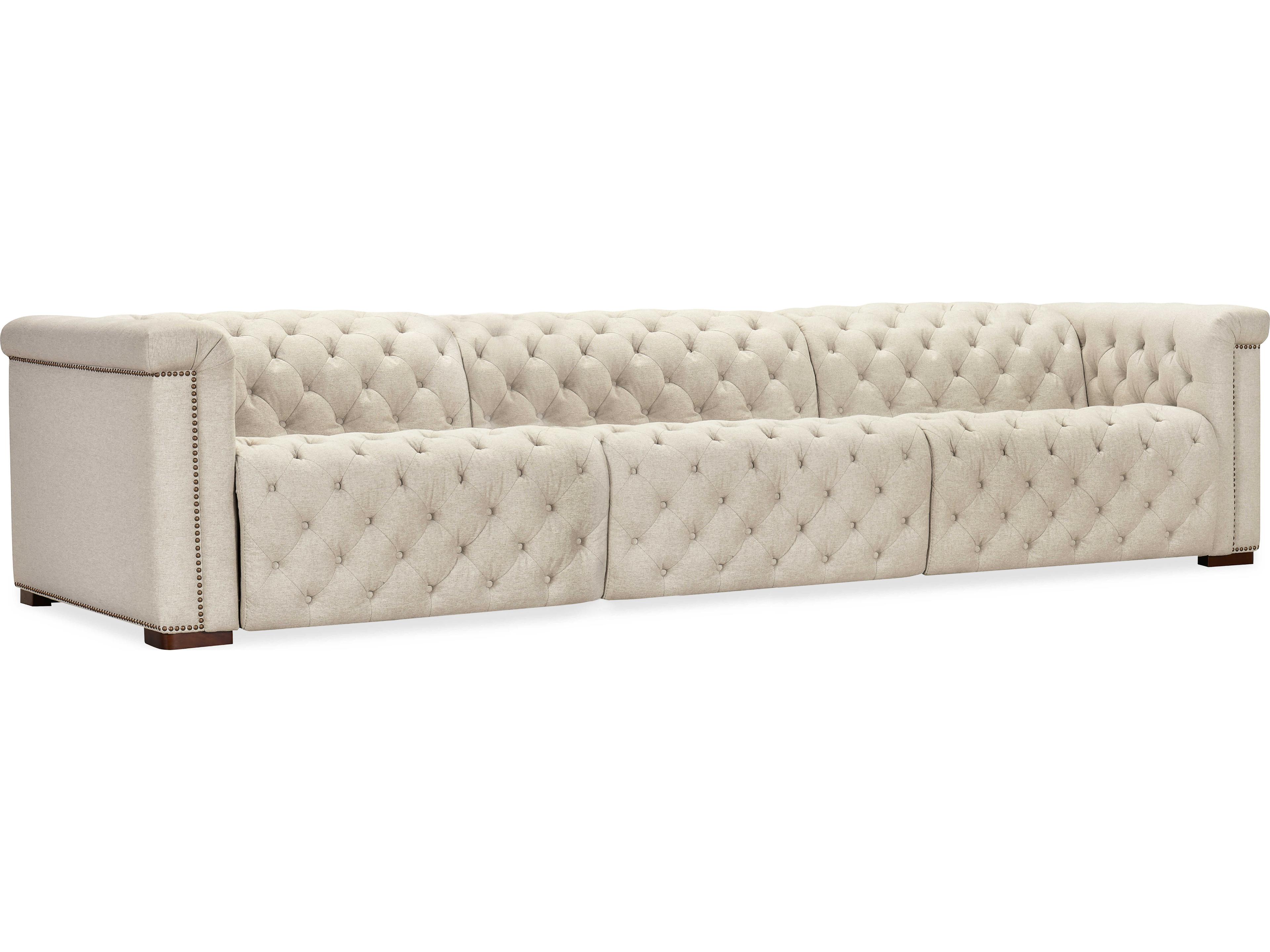 Hooker Furniture Ss Dark Wood Beige Upholstered Sofa