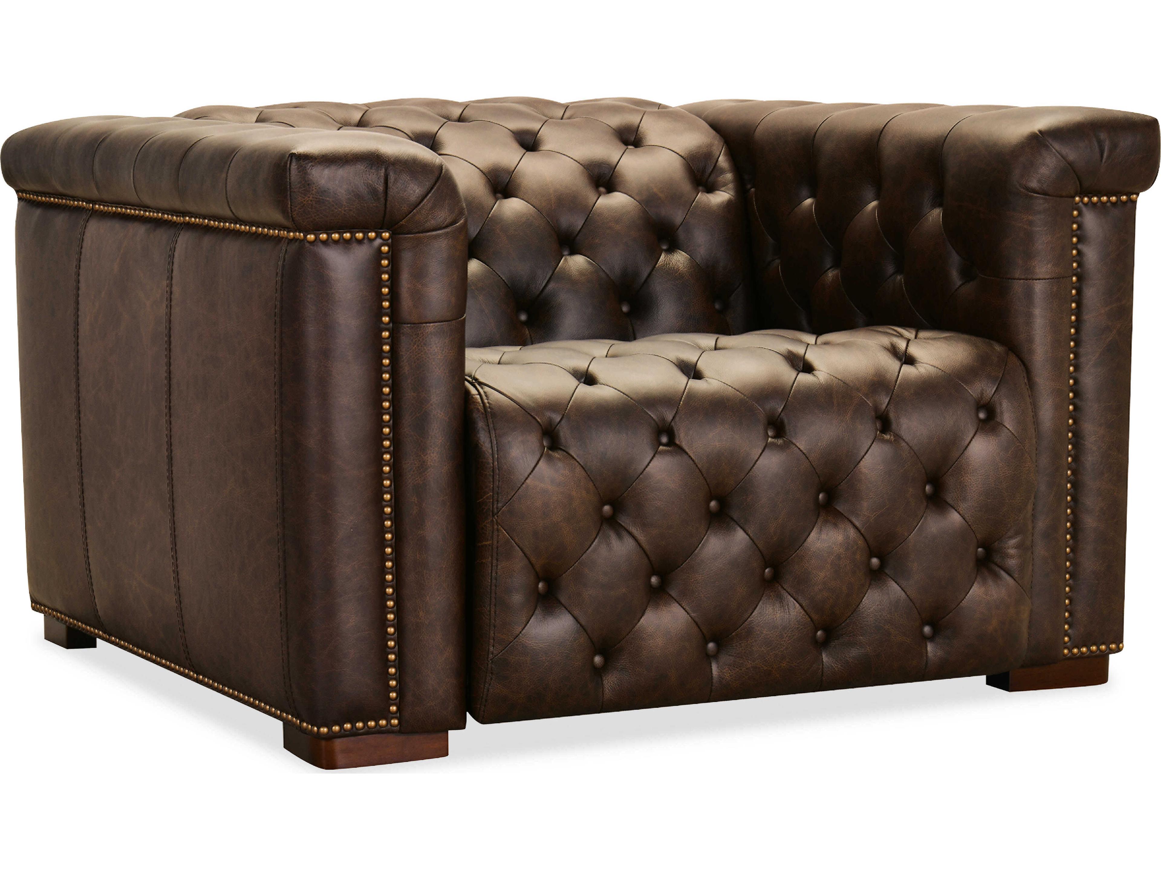 Hooker Furniture Ss Dark Wood Brown Leather Recliner