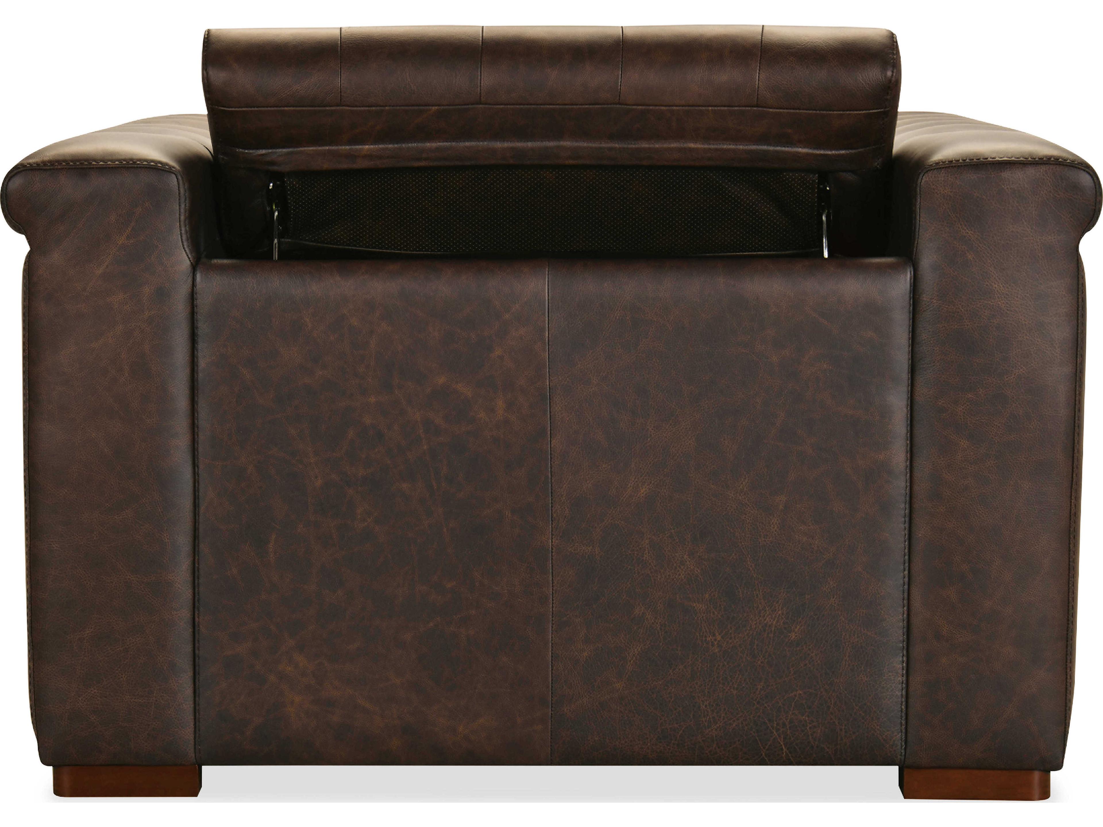 Hooker Furniture Ss Dark Wood Brown Leather Recliner