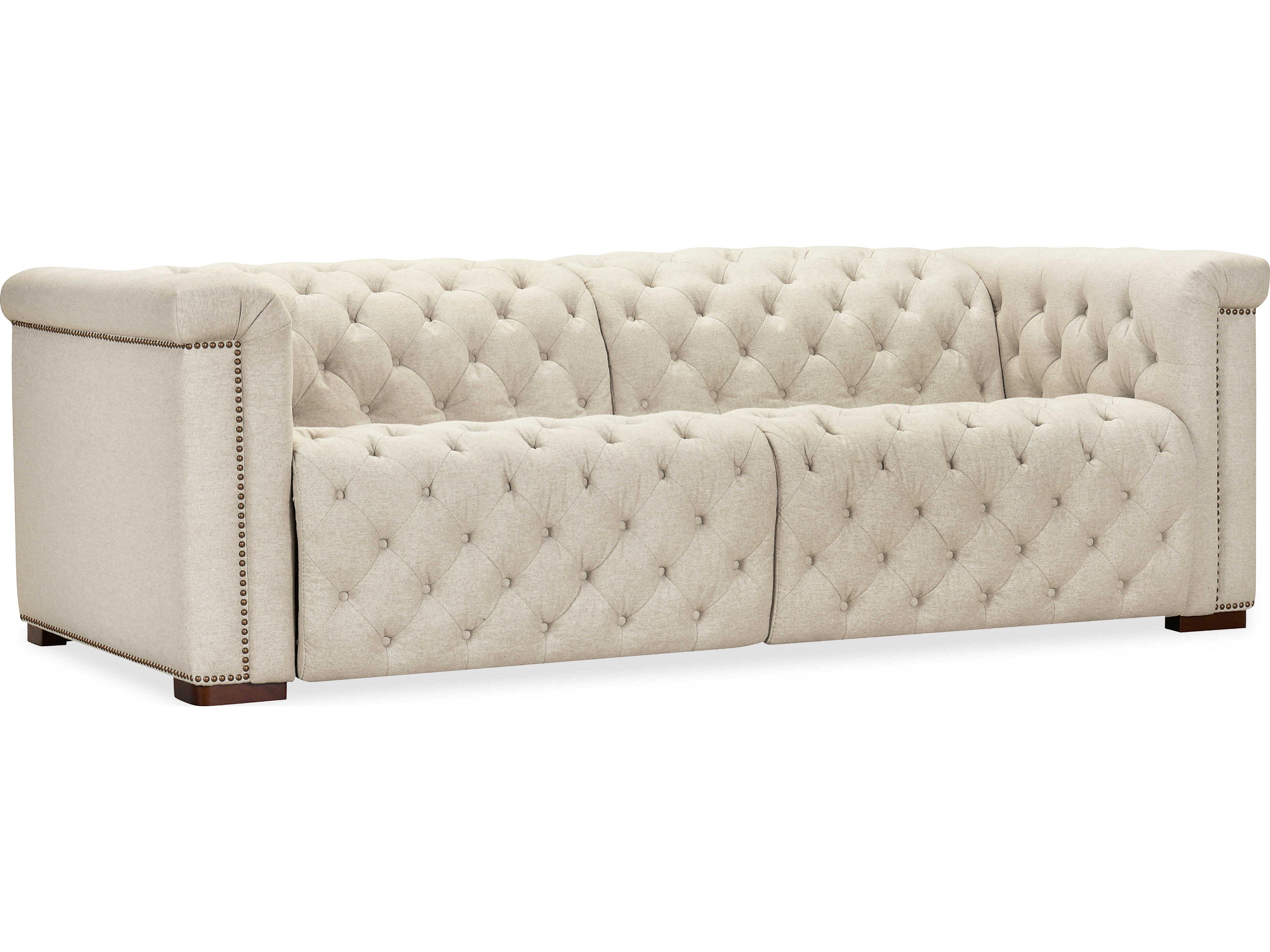 Luxecor Heritage Dark Wood Beige Upholstered Sofa