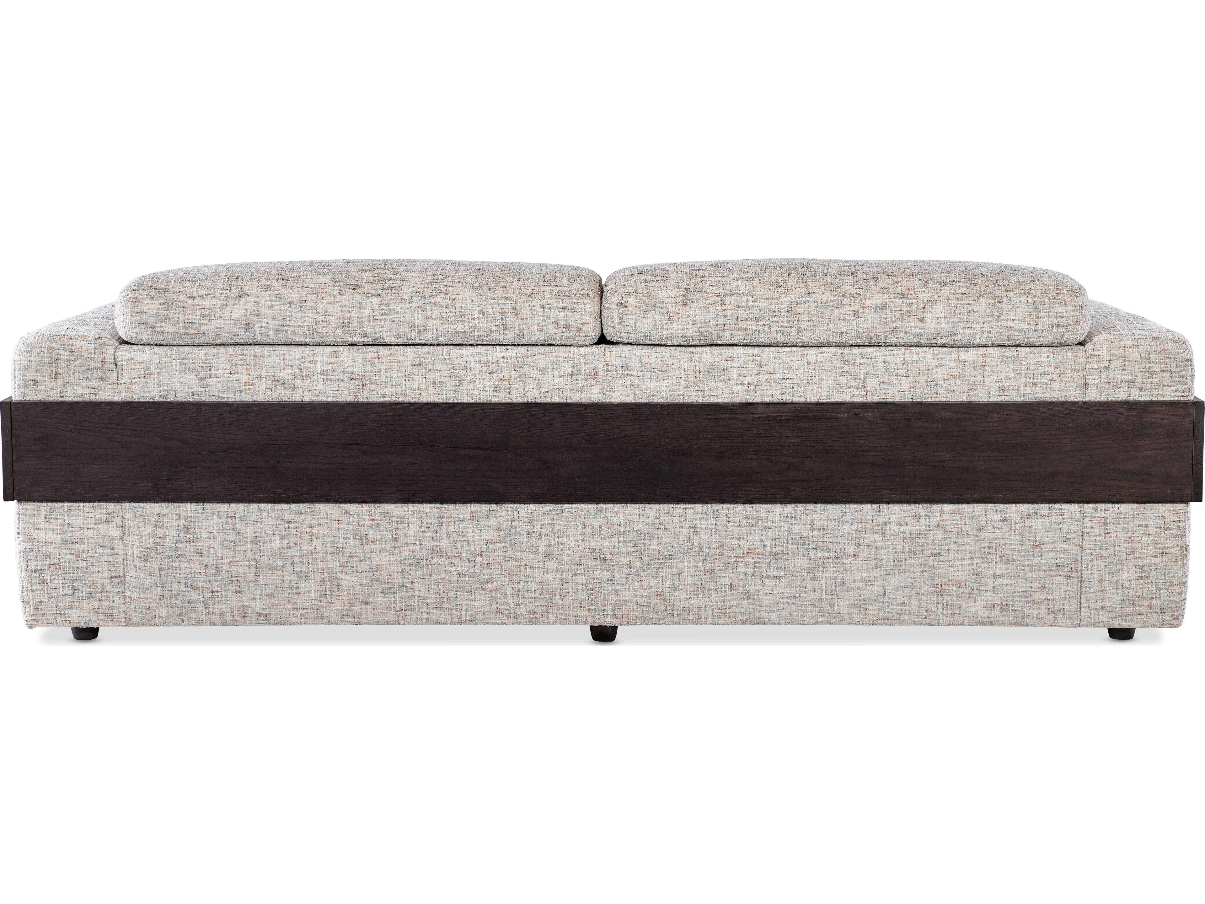 Hooker Furniture Ms Ebony Ed Wood Banding Gray Upholstered Sofa