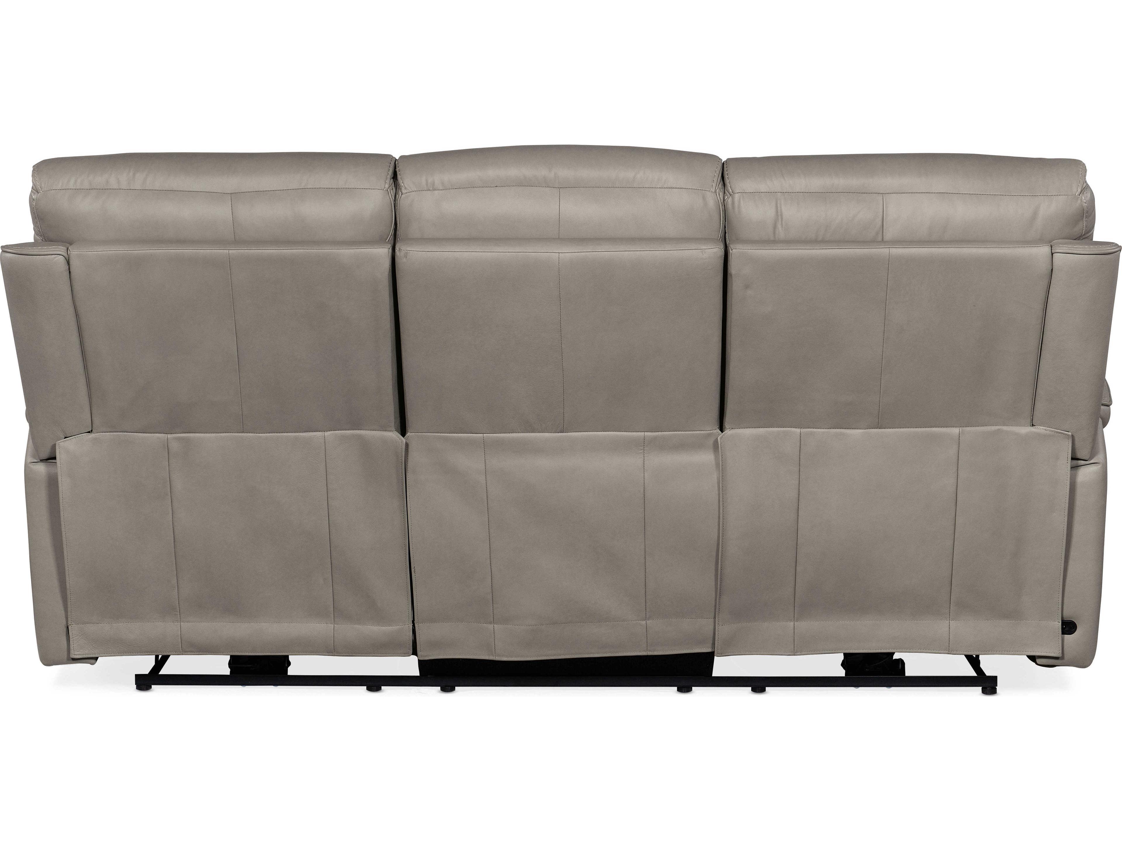 Hooker Furniture Lyra Zero Gravity Power Sahara Ash Gray Leather Sofa with Headrest