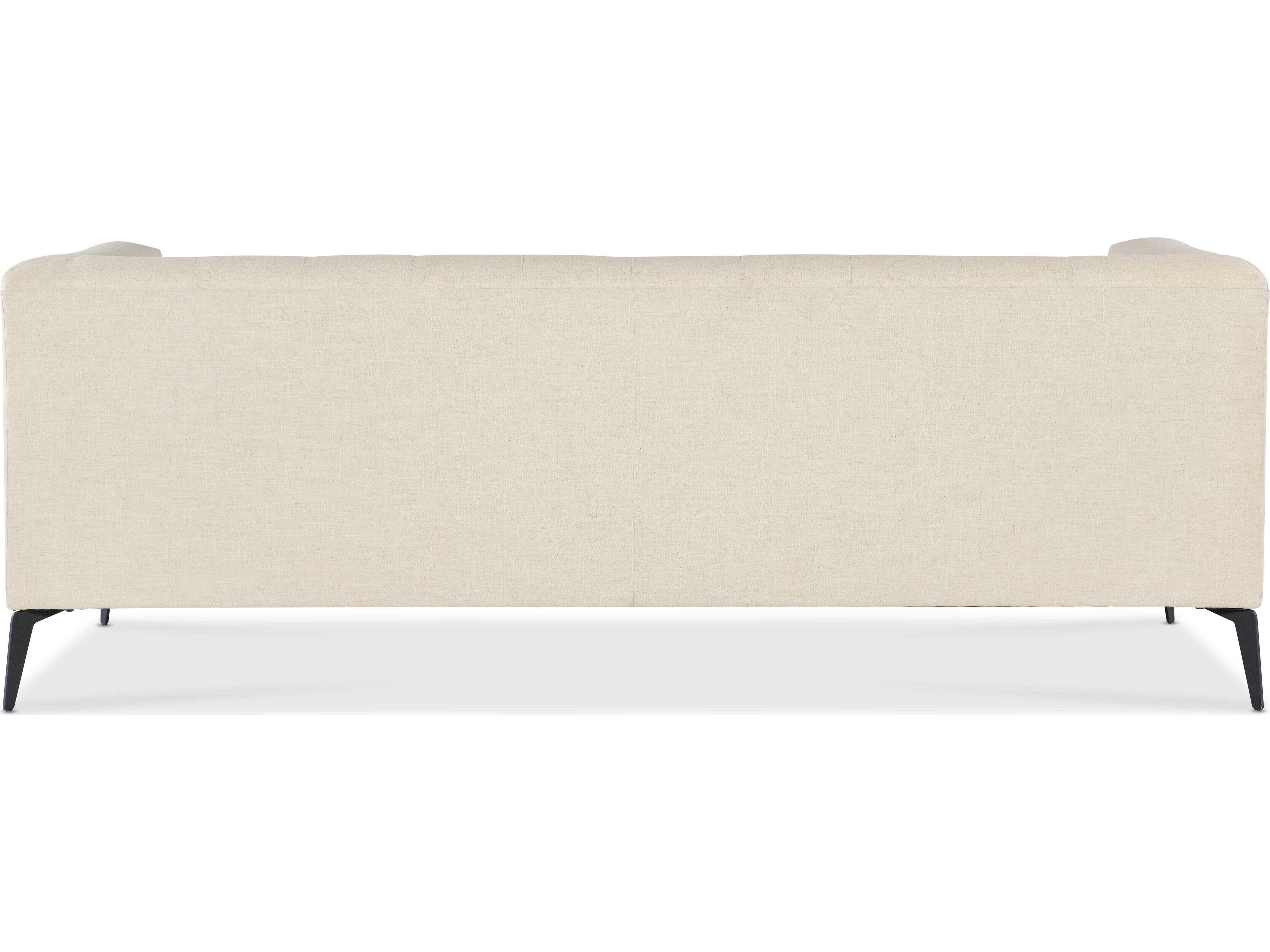 Hooker Furniture Ss Tall Matte Black Metal Tapered Legs White Upholstered Sofa