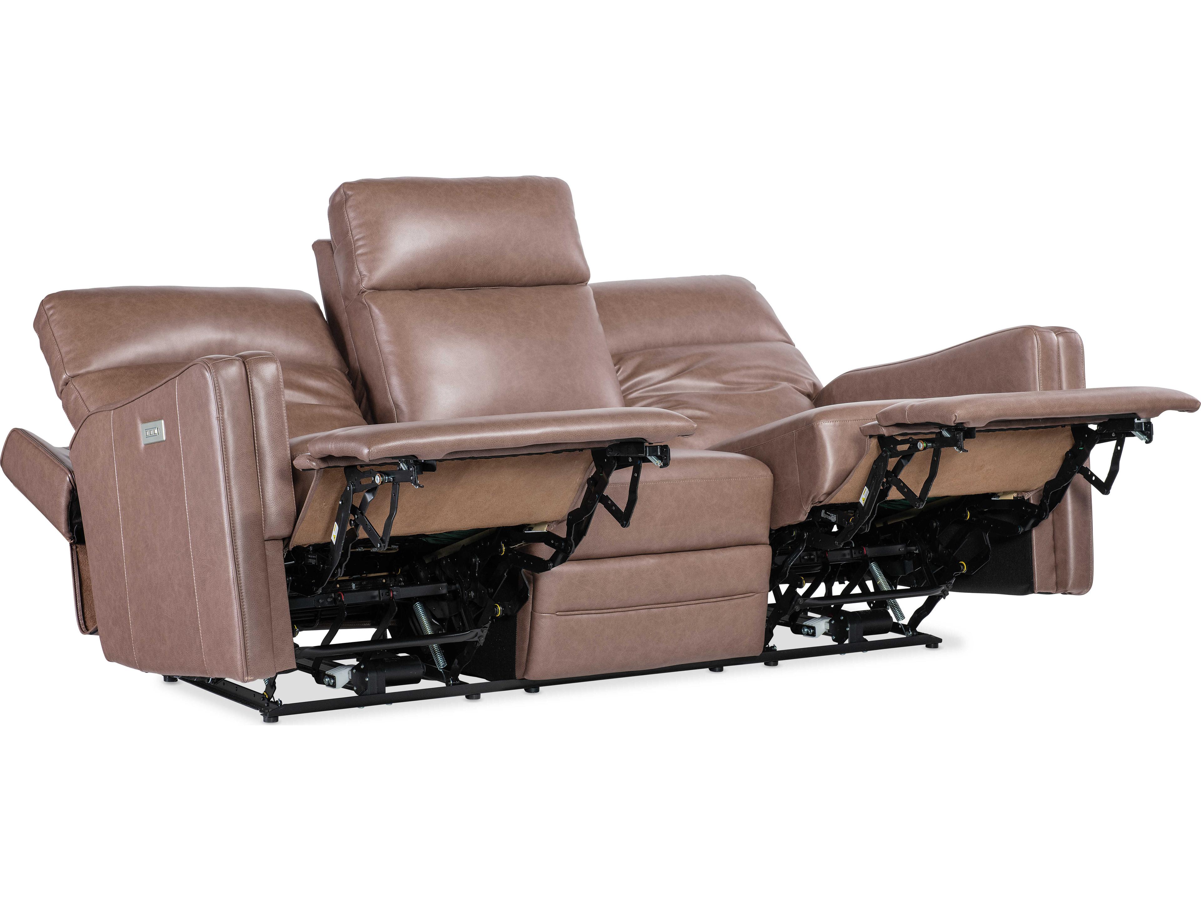 Hooker Furniture Ms Twain Zero Gravity Brown Leather Sofa