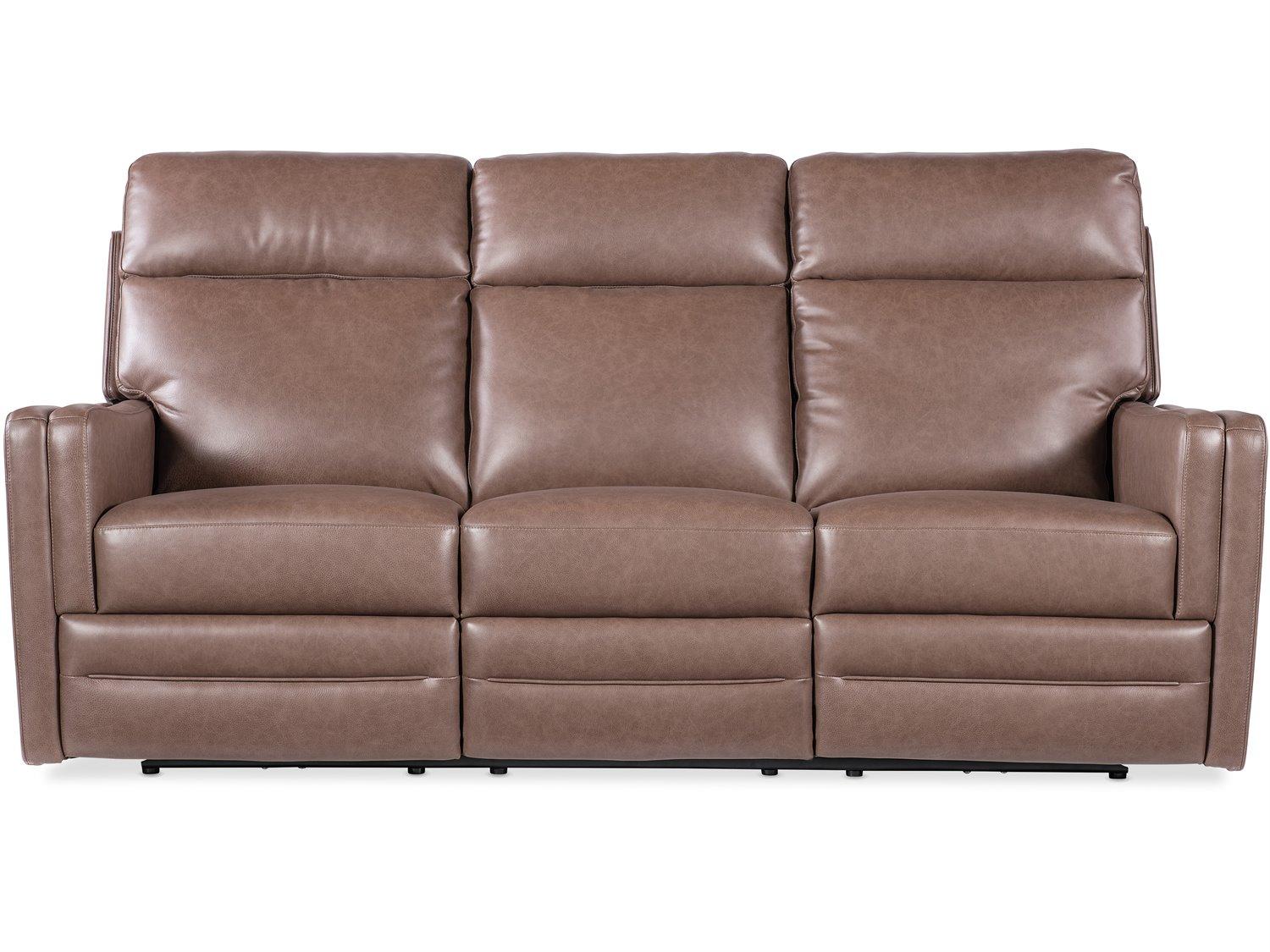 Hooker Furniture Ms Twain Zero Gravity Brown Leather Sofa