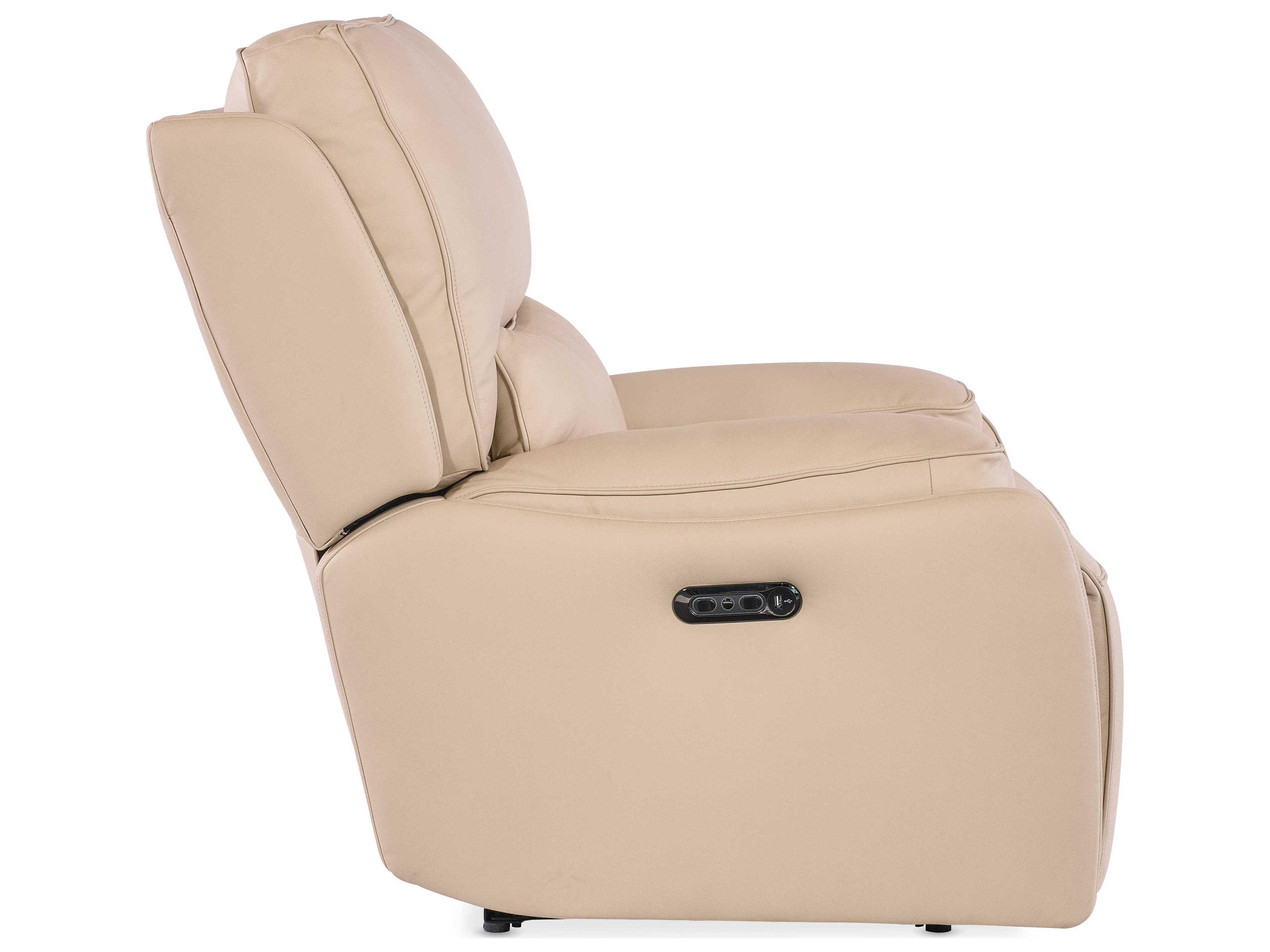 Hooker Furniture Kramer Oslo Antelope Beige Leather Zero Gravity Power Recliner with Power Headrest