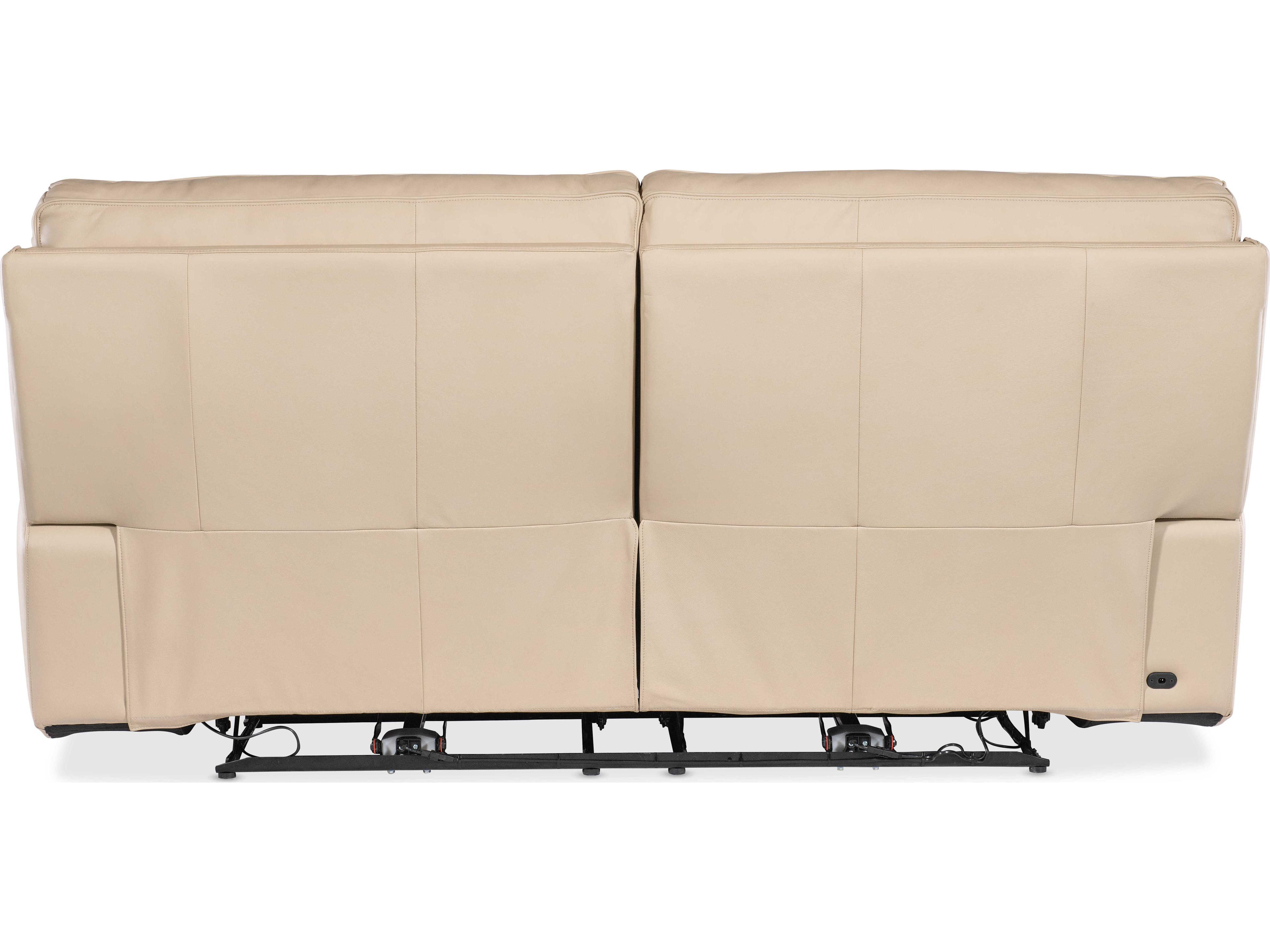 Hooker Furniture Kramer Oslo Antelope Beige Leather Zero Gravity Power Sofa with Power Headrest
