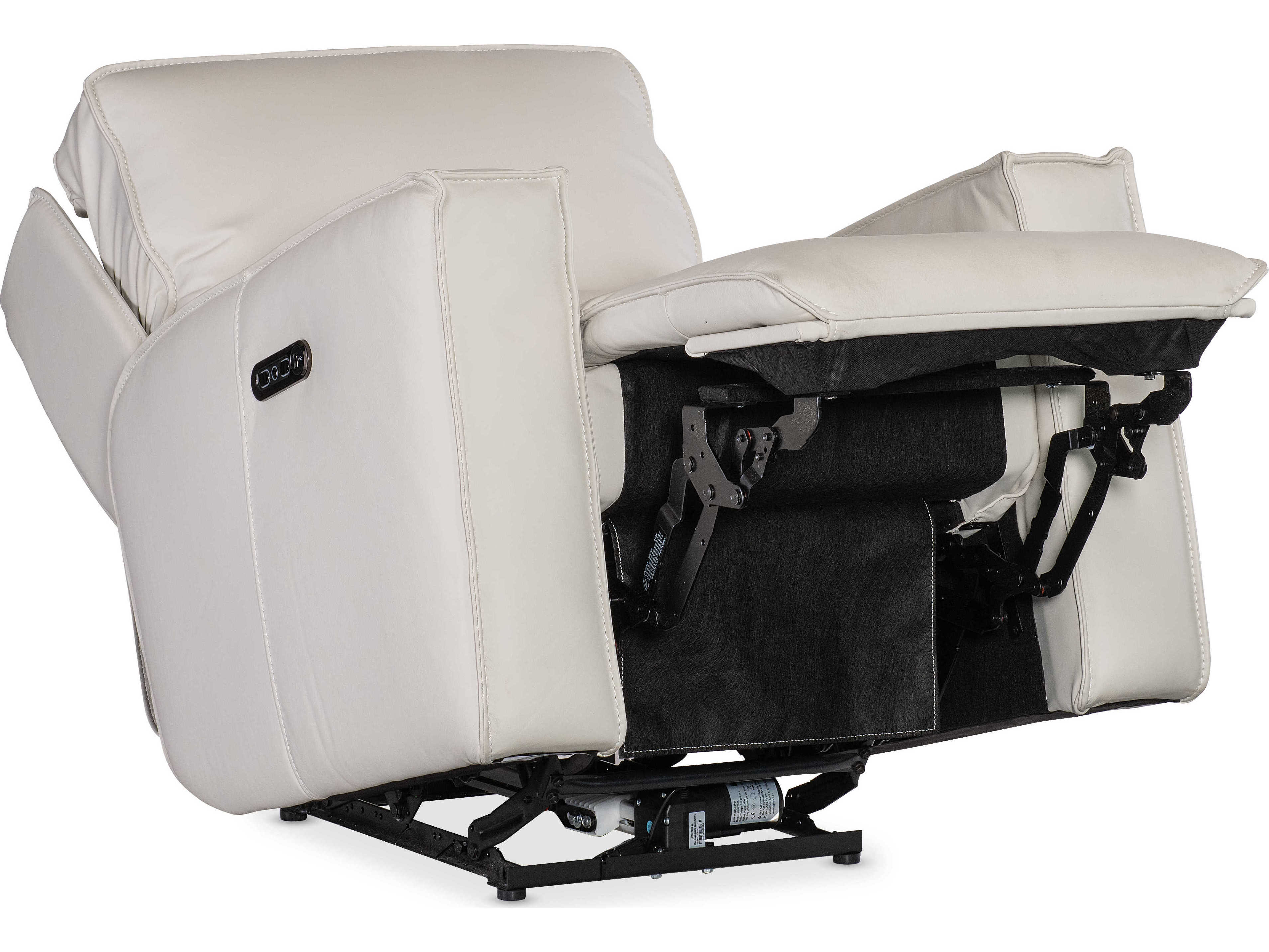 Hooker Furniture Miles Oslo Antelope White Leather Zero Gravity Power Recliner with Power Headrest
