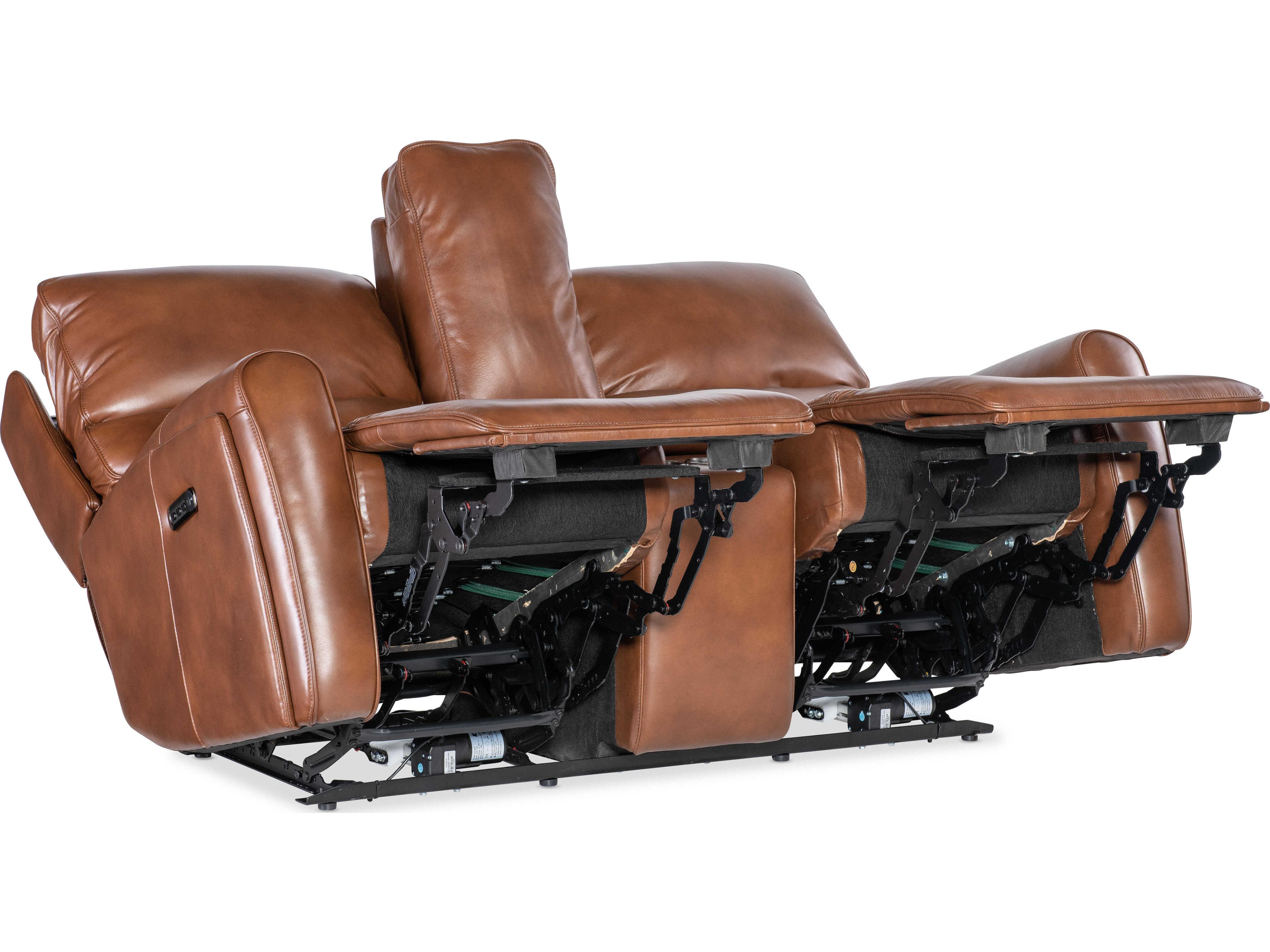 Hooker Furniture Ms Crosby Zero Gravity Usb Port Brown Leather Loveseat