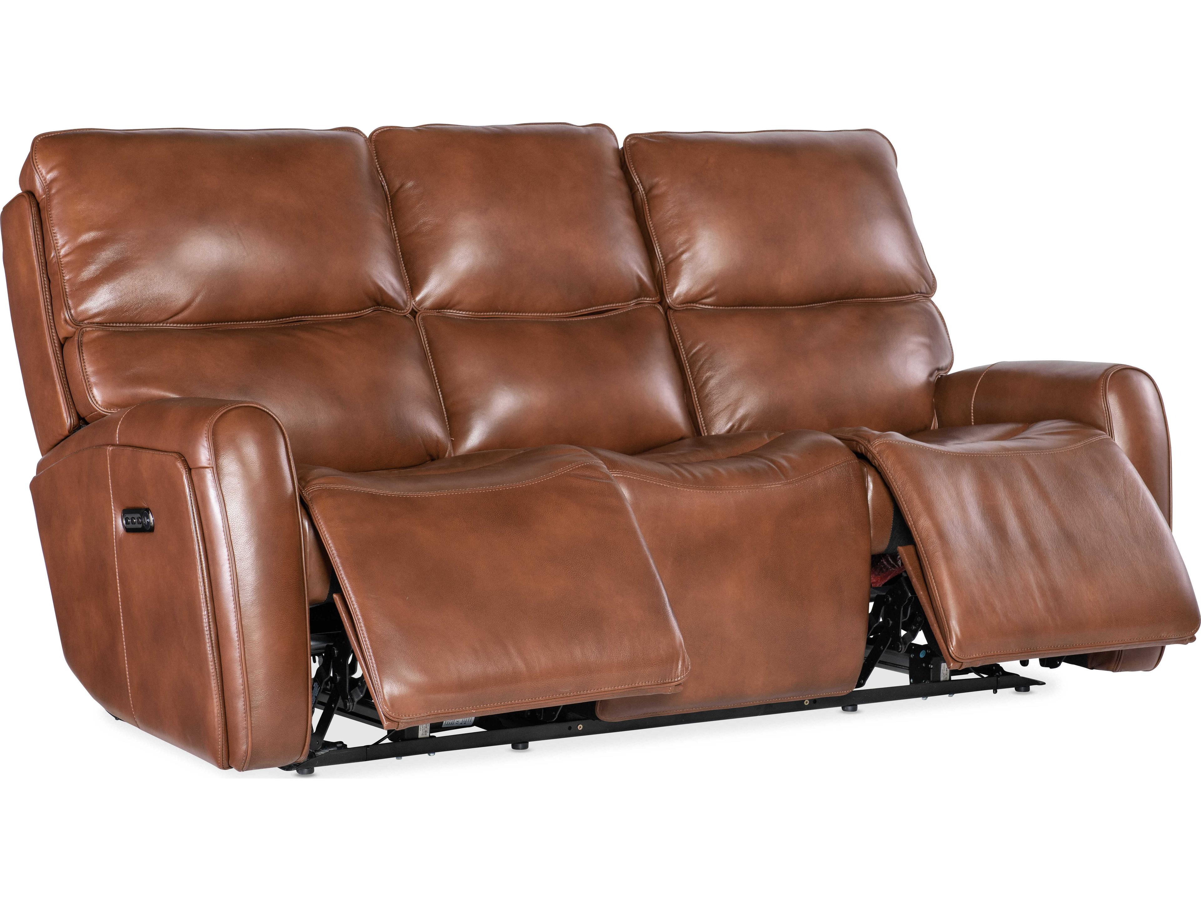 Hooker Furniture Ms Crosby Zero Gravity Brown Leather Sofa
