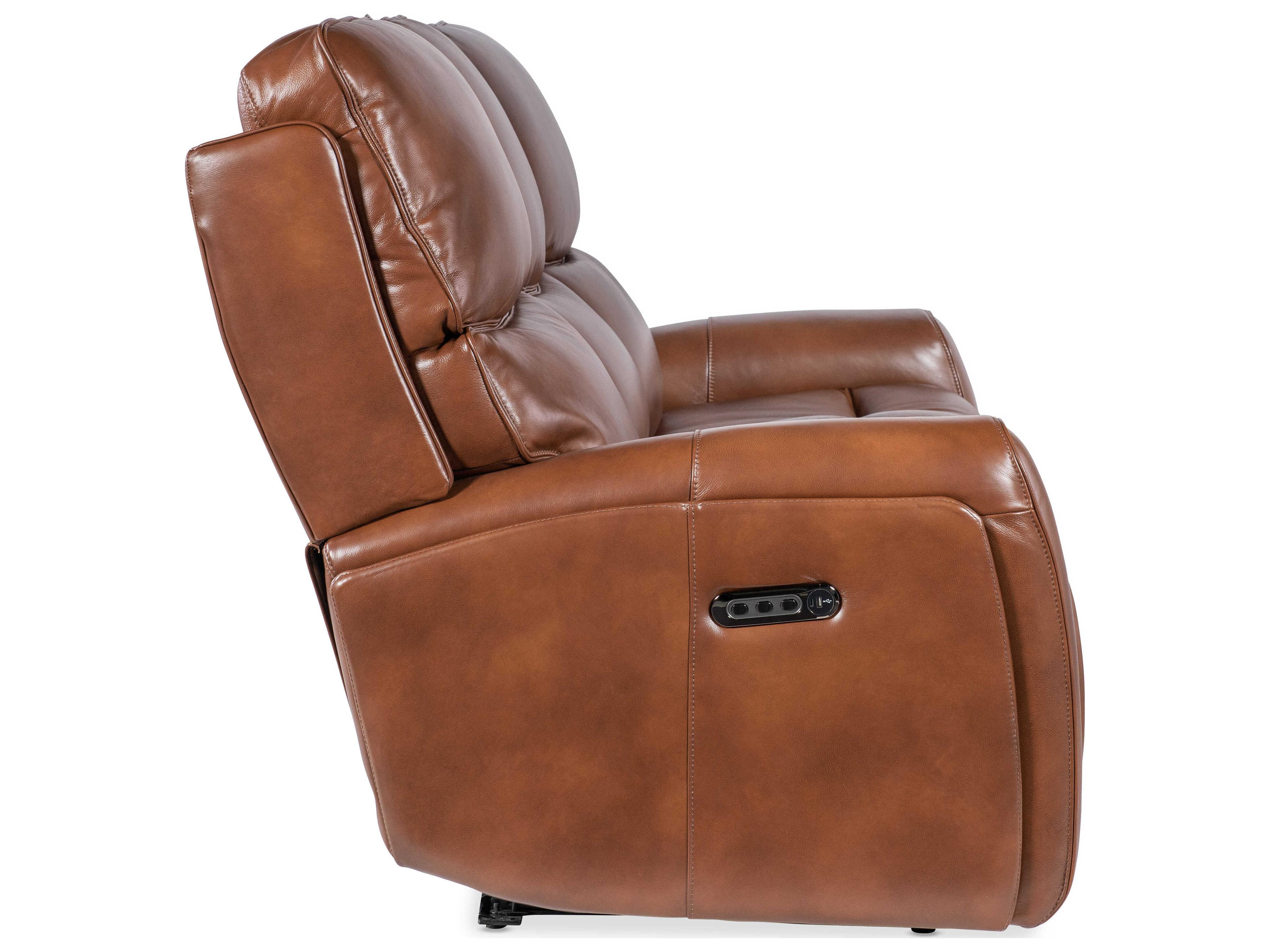 Hooker Furniture Ms Crosby Zero Gravity Brown Leather Sofa