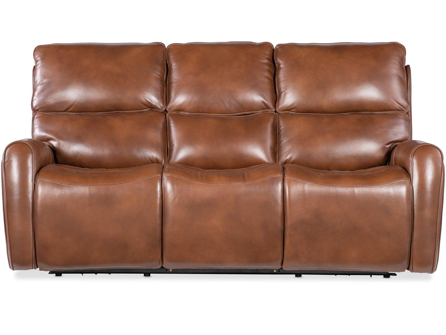 Hooker Furniture Ms Crosby Zero Gravity Brown Leather Sofa
