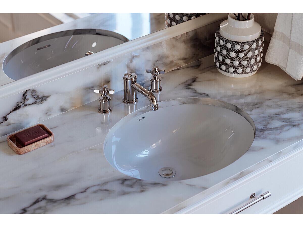 Rohl Polished Nickel Push Drain With Overflow