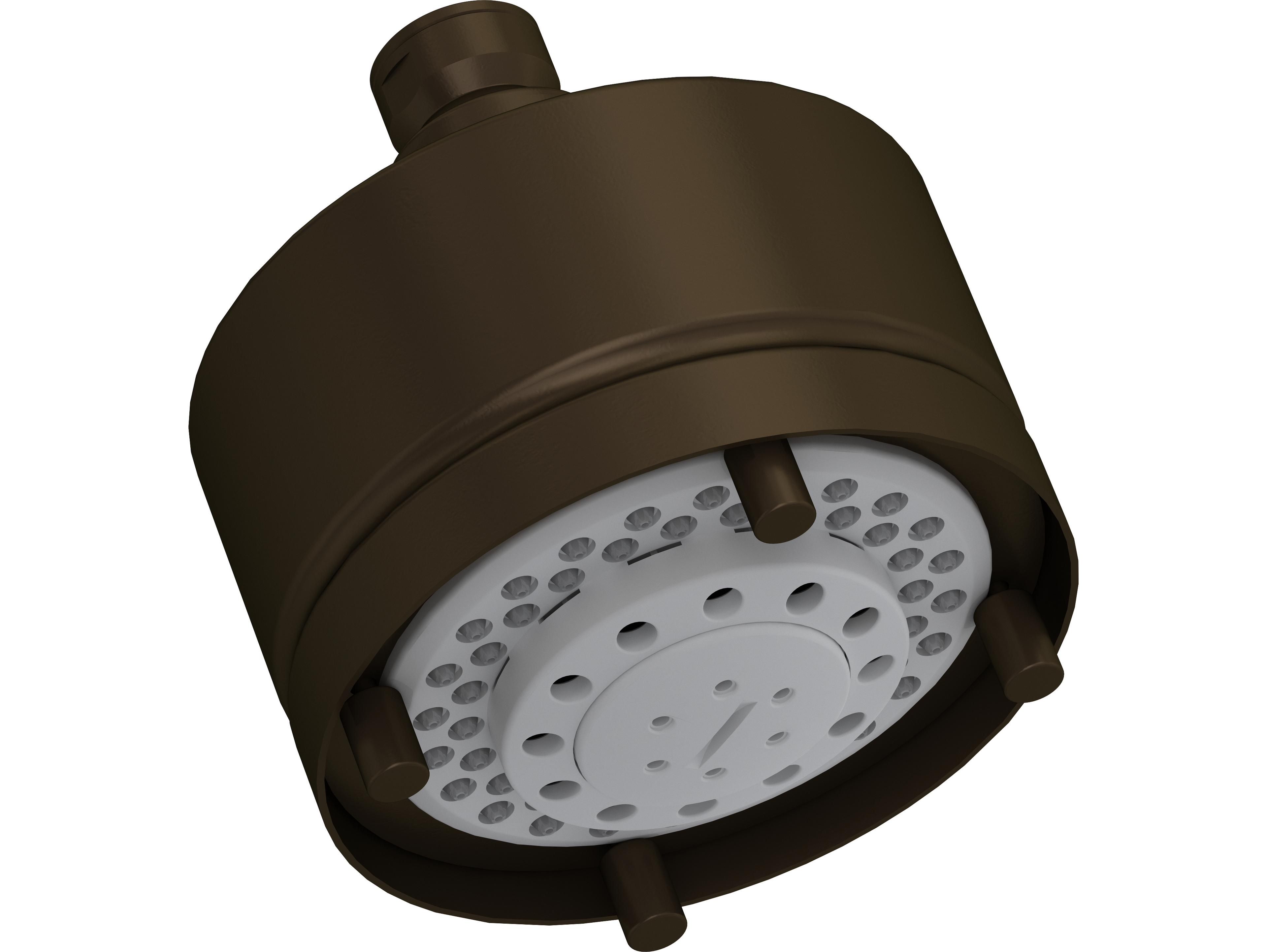 Rohl 4" Tuscan Brass 5-Function Showerhead