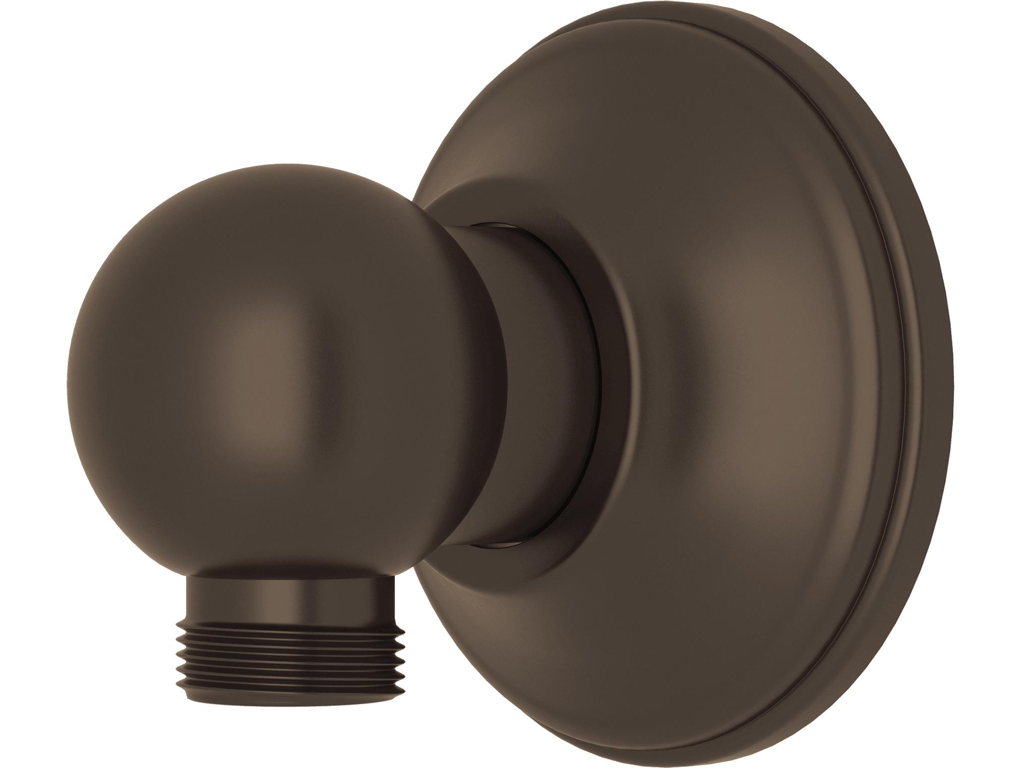 Rohl Connection With Brass Sliding Flange In Tuscan Brass To Hose And Handshower