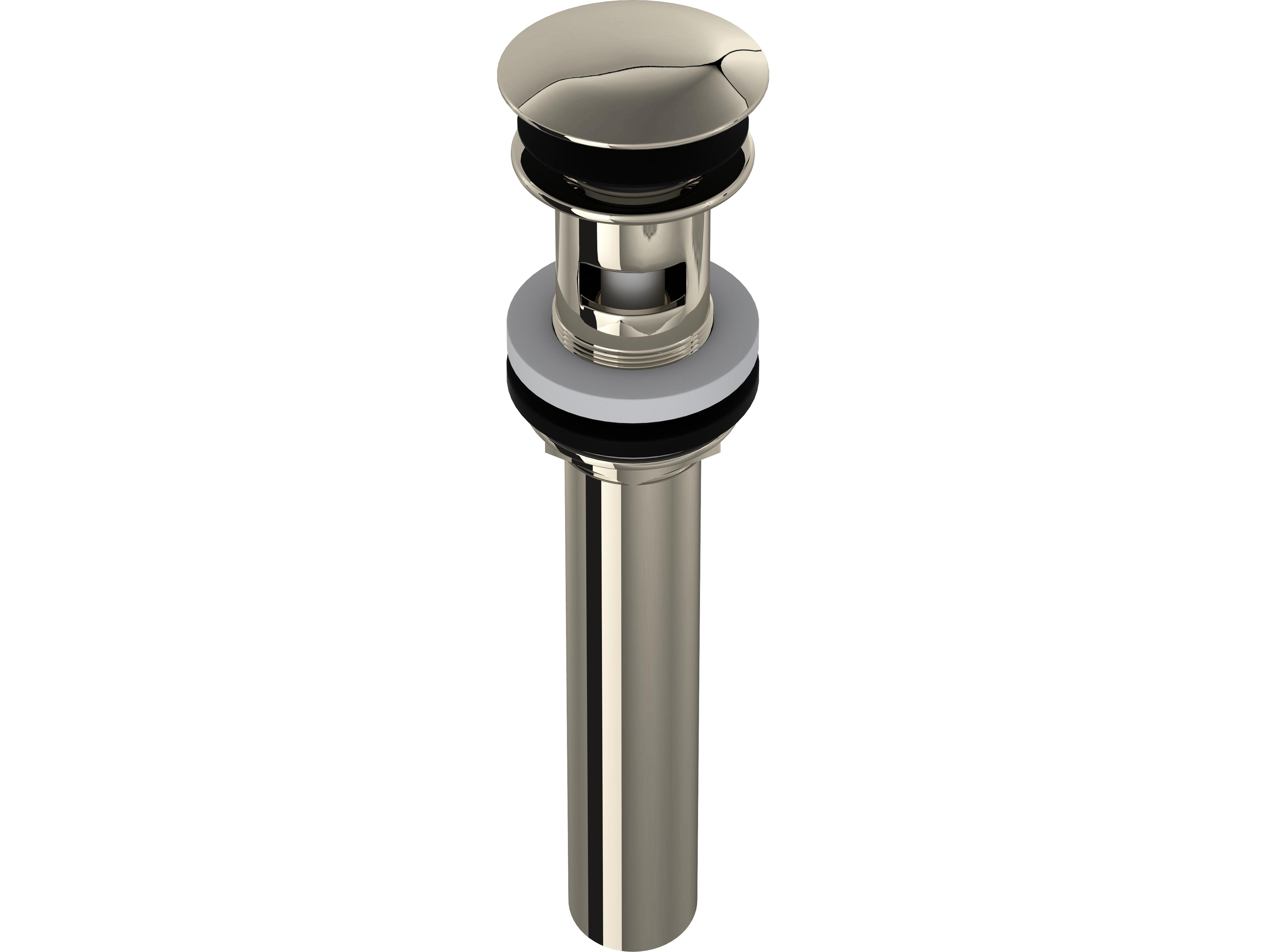 Rohl Polished Nickel Touch Seal Dome Drain Assembly Slotted With Overflow Holes