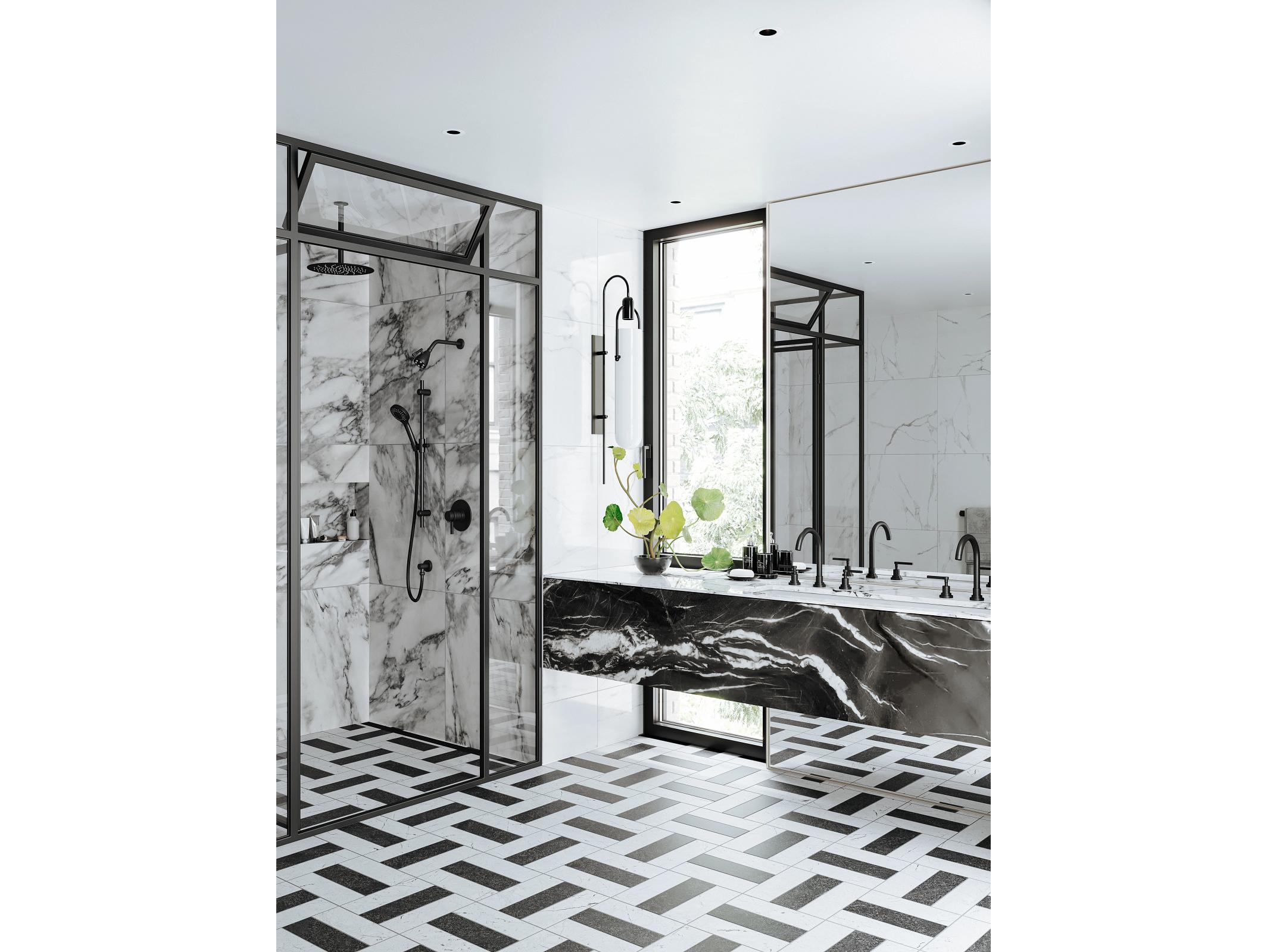 Rohl 7" Matte Black Reach Wall Mount Shower Arm