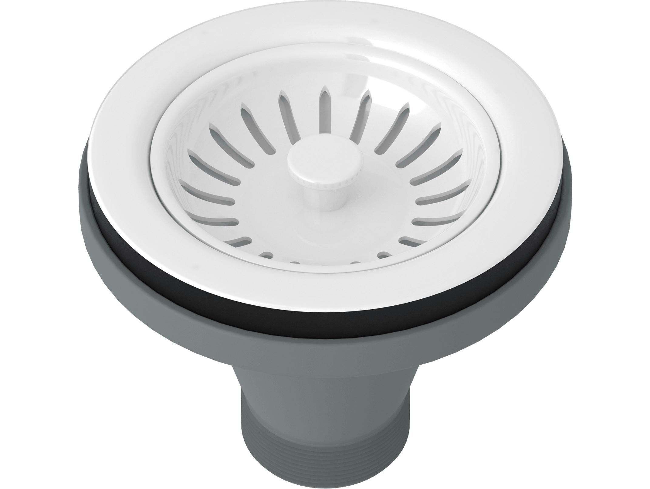 Rohl Basket Strainer Without Pop-Up In White Manual Operation