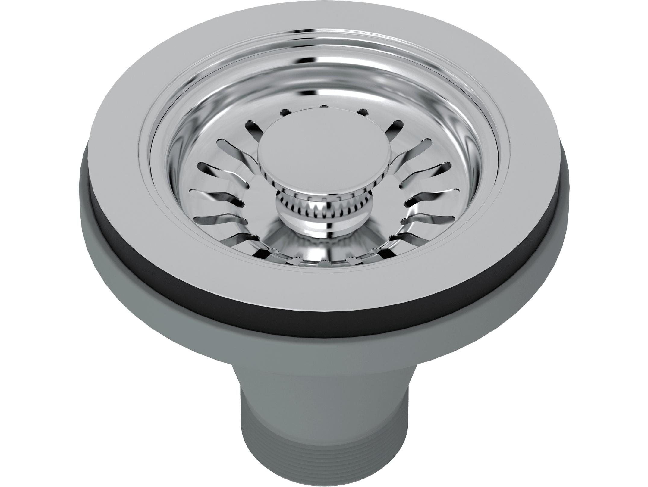 Rohl Basket Strainer Without Remote Pop-Up Pull Knob In Polished Chrome Manual Operation