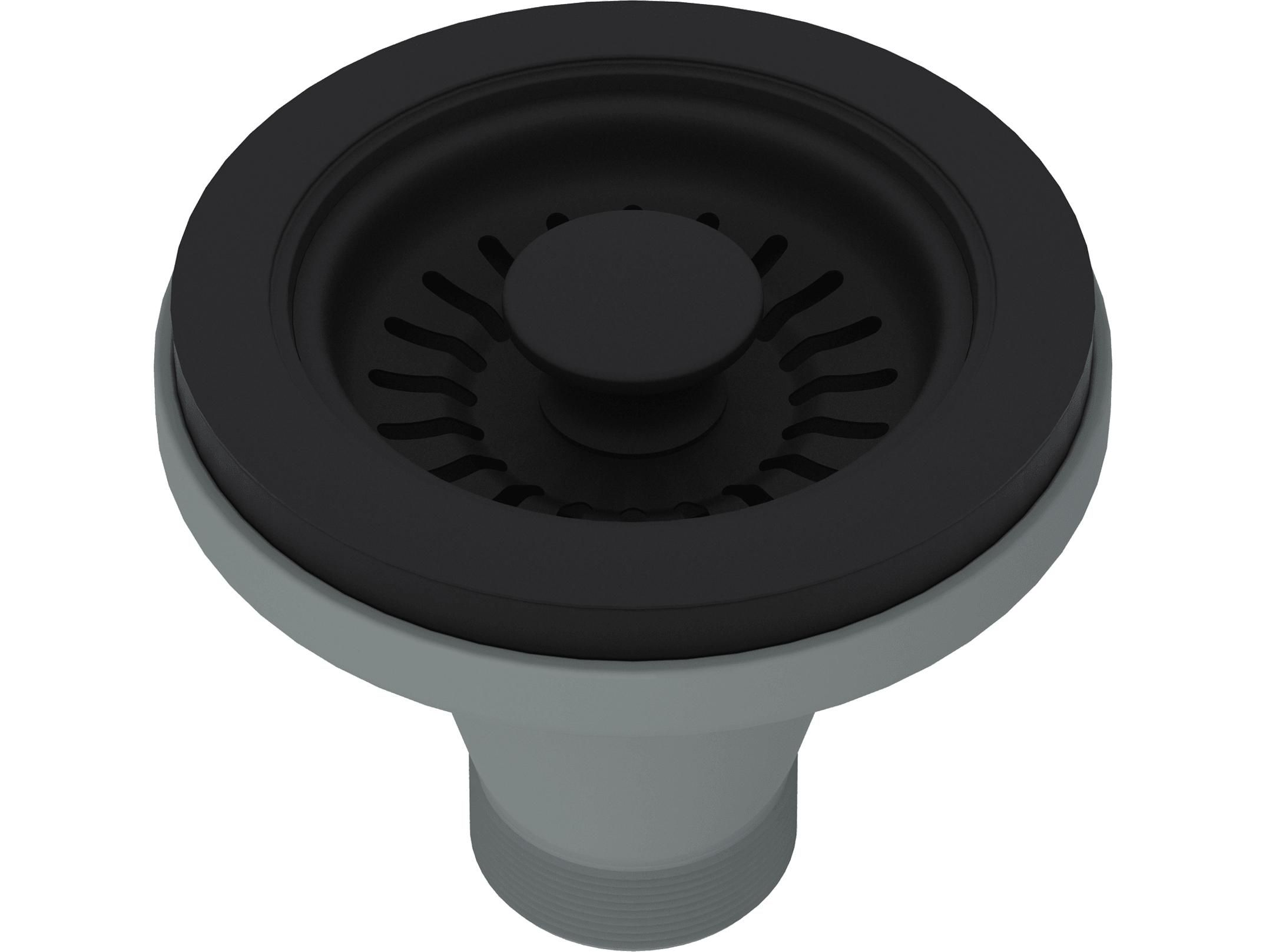 Rohl Basket Strainer Without Remote Pop-Up Pull Knob In Matte Black Manual Operation