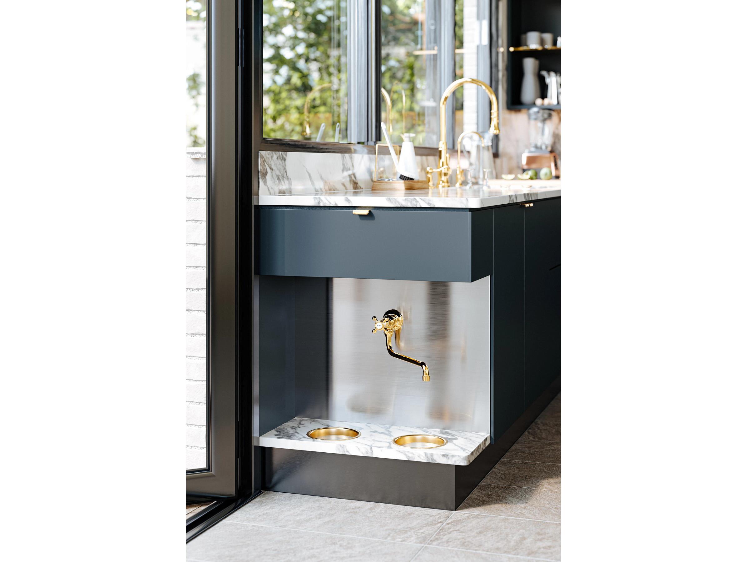 Rohl Italian Brass Kitchen Wall Mounted Pot Filler