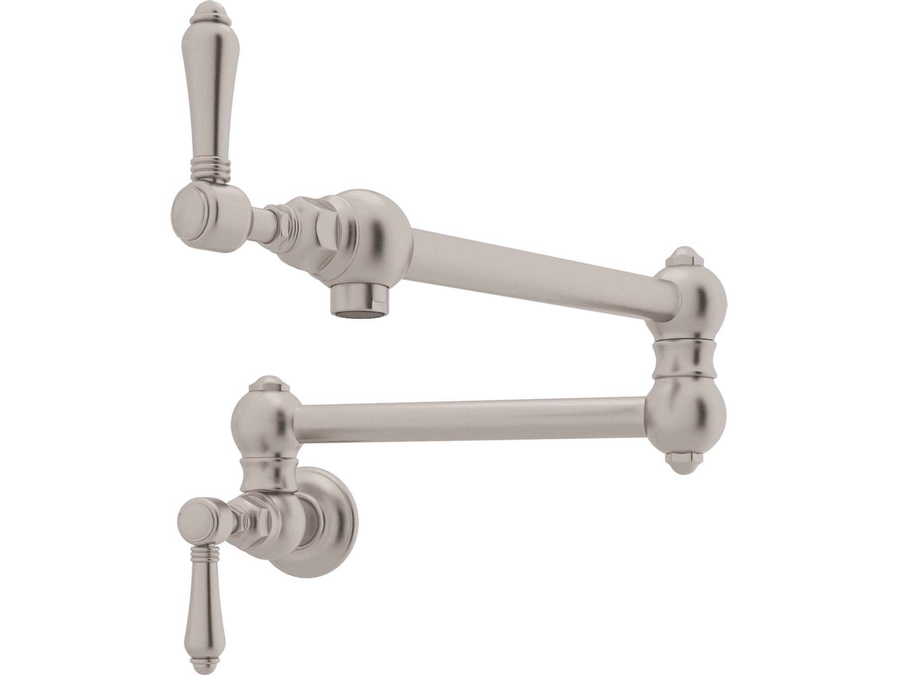 Rohl Satin Nickel Kitchen Wall Mounted Swing Arm Fold Away Pot Filler  