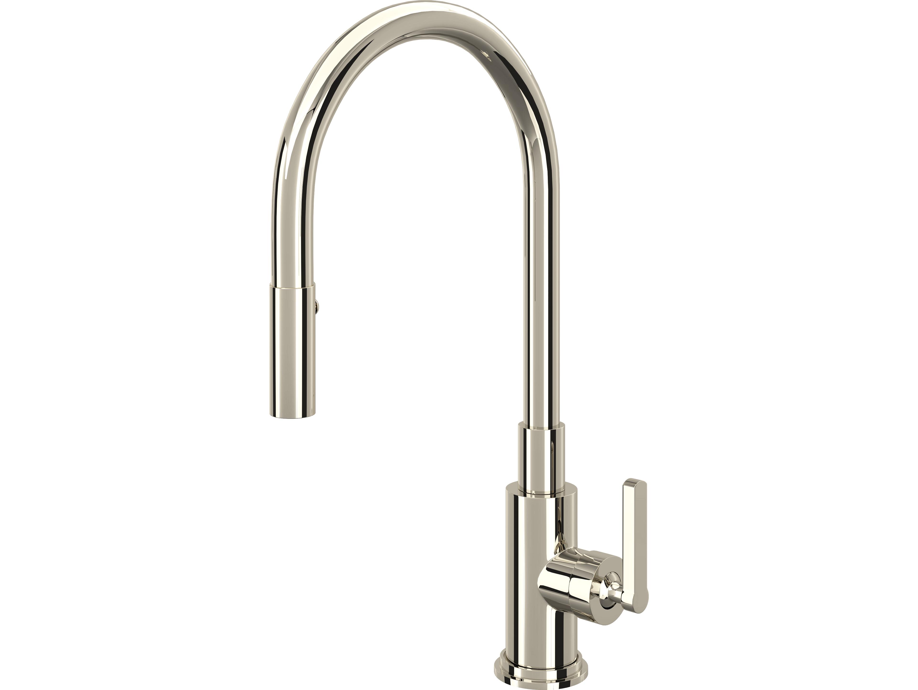 Rohl Lombardia Single Hole Pulldown Kitchen Faucet In Polished Nickel