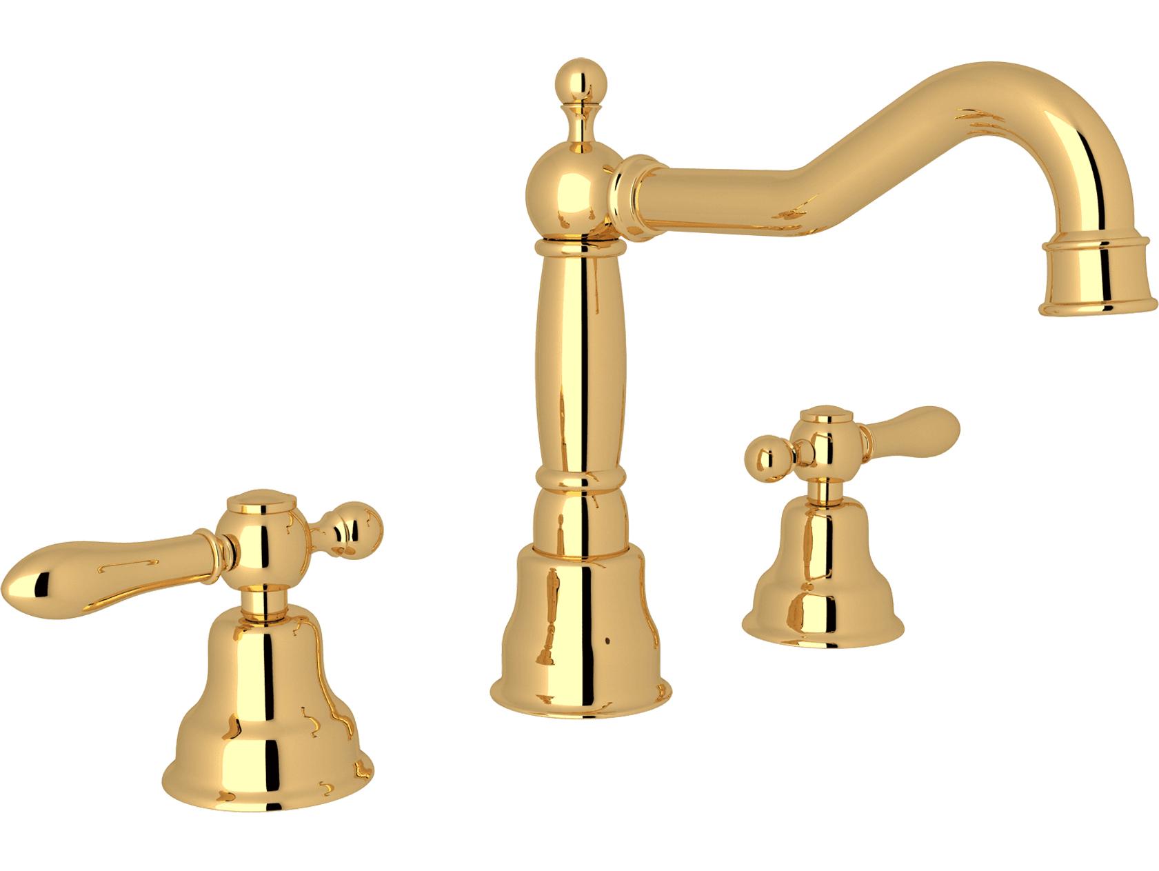 Rohl Arcana Widespread Spout Lavatory Faucet In Italian Brass