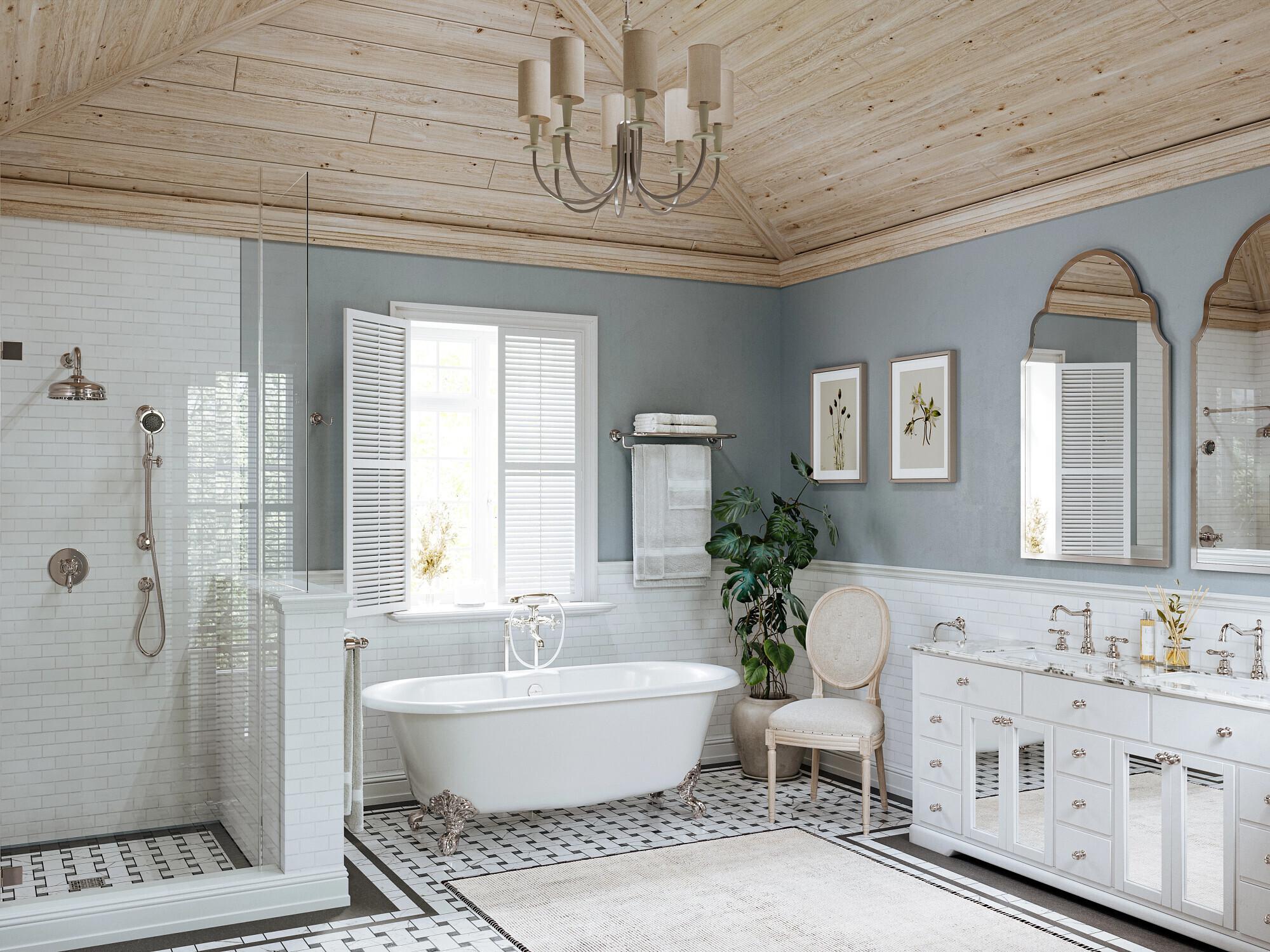 Rohl Arcana Floor Mounted Exposed Tub Filler Package In Polished Nickel