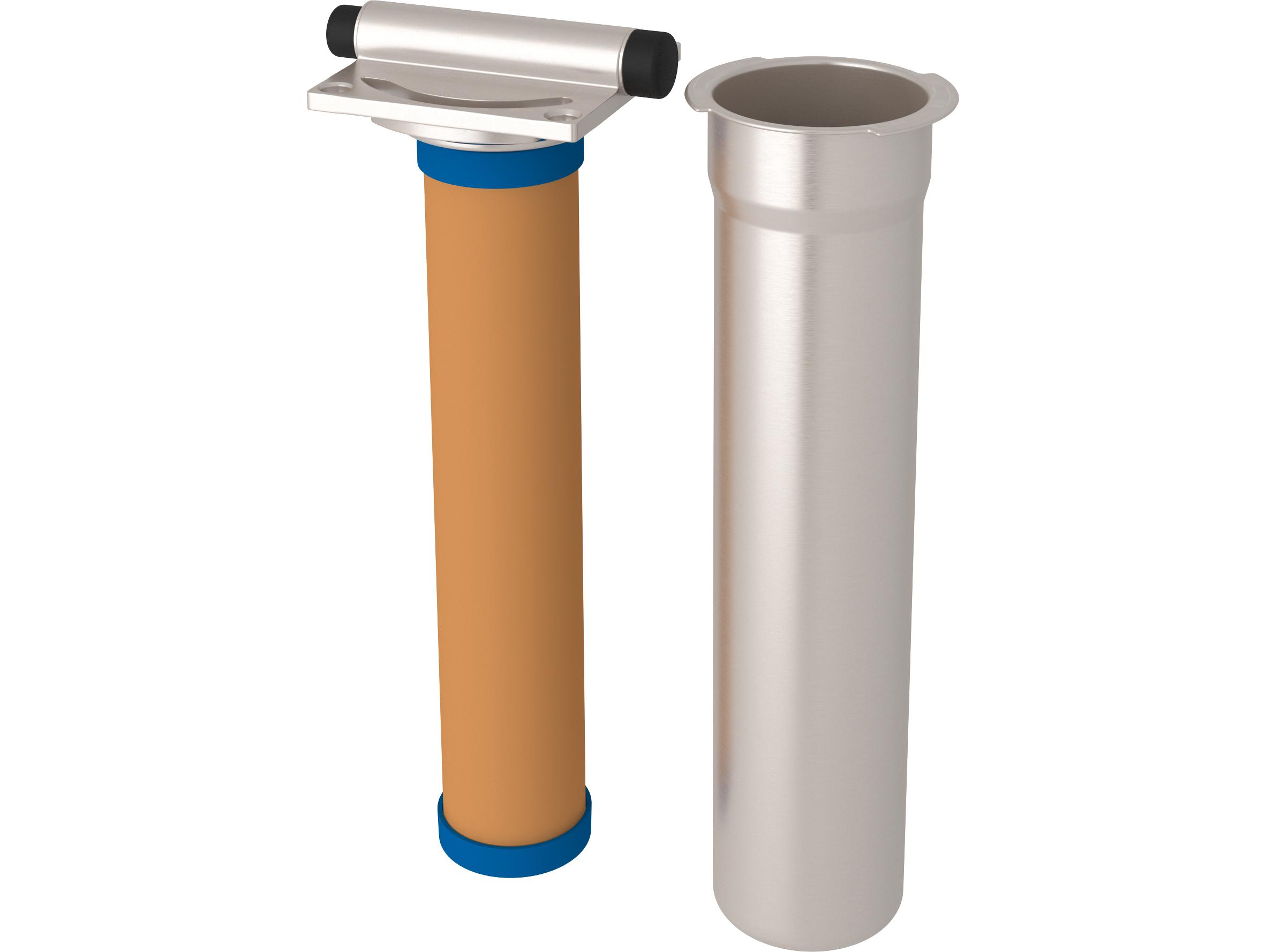 Rohl Arolla Filtration Usa in Line Filter Complete Stainless-Steel Housing with Cartridge Mounting Hoses and Service Stop